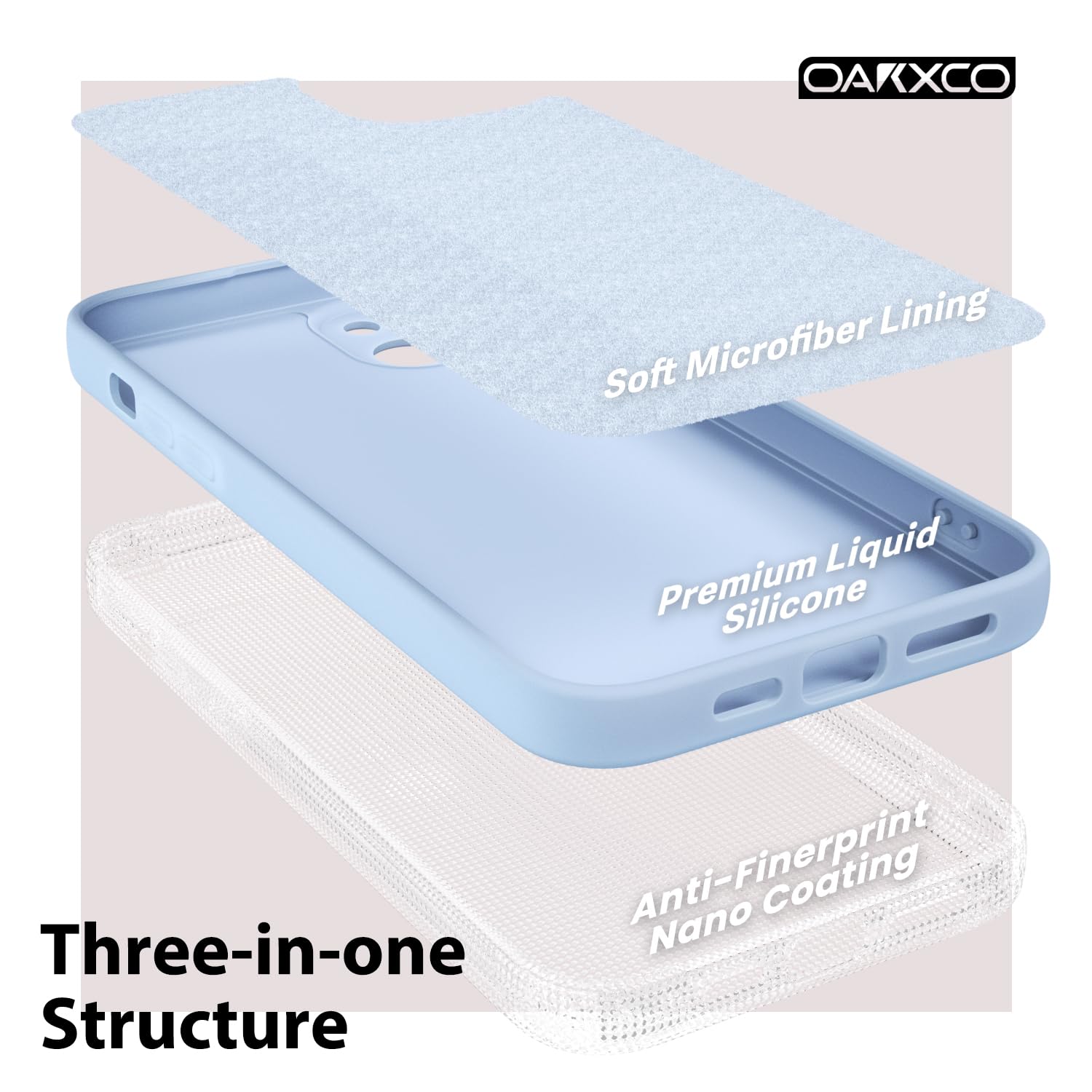 oakxco for iPhone 16 Pro Max Case Liquid Silicone, Soft Rubber Gel Elegant Aesthetic Basic Simple Cover, Cute Thin Slim TPU Matte Solid Color Plain Smooth Case for Women Girl, Light Pink — view 1175