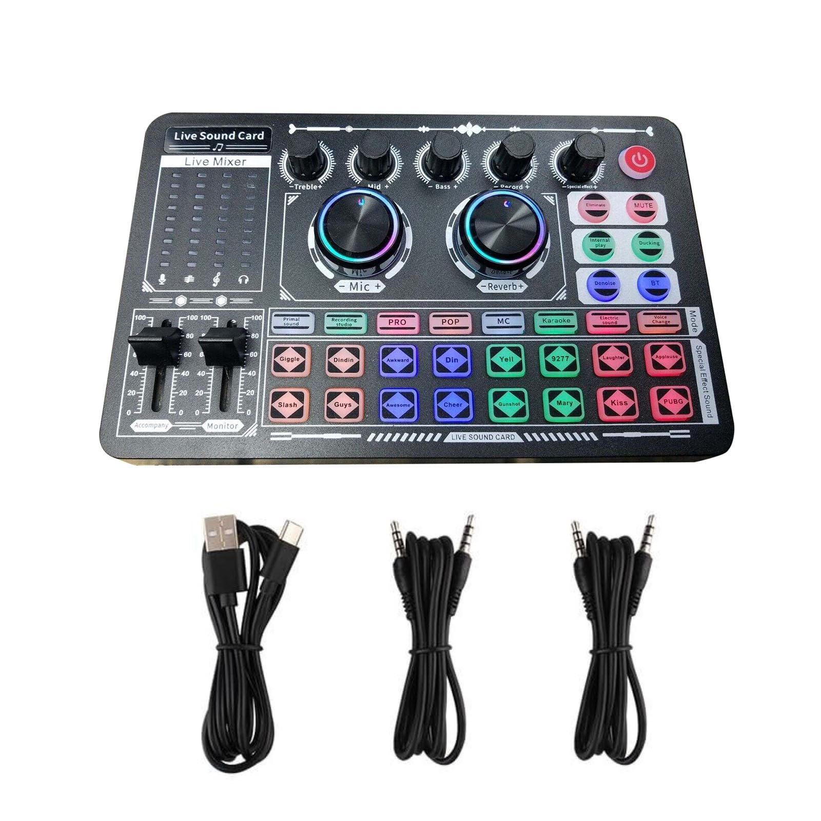 F999 Podcast Apparecchiature di Registrazione Mixer Voce Live Sound Card DJ Audio Bluetooth
