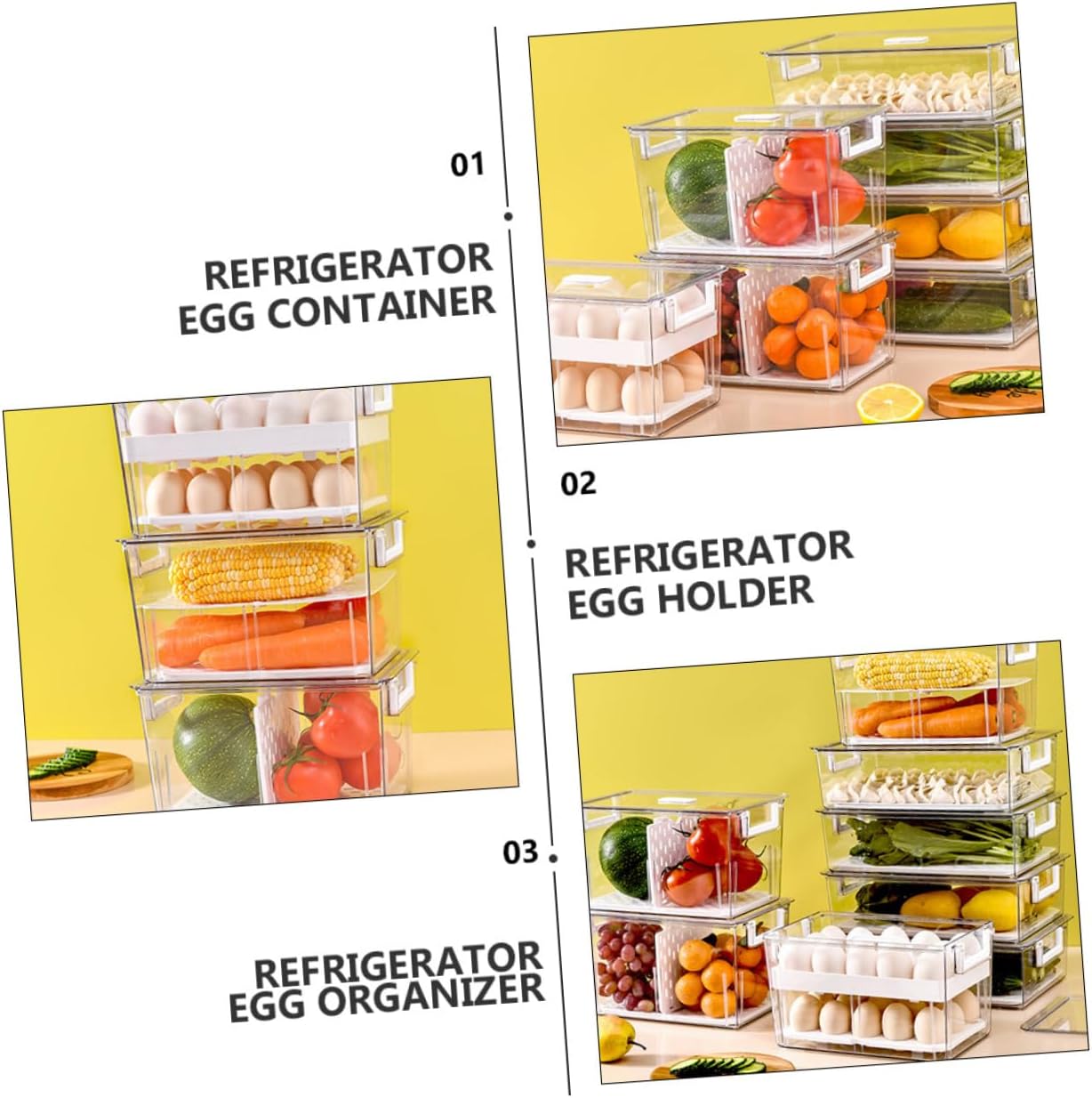 Egg Storage for Refrigerator Freezer Egg Container Compact Fridge Cover for Easy Viewing