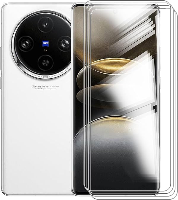 Protector de Pantalla para Vivo X100 Ultra, KJYFOANI [Paquete de 4] Templado de Alta Claridad [Dureza 9H] [Sin Burbujas] Película Protectora de Vidrio Templado para Vivo X100 Ultra de 6.78 Pulgadas