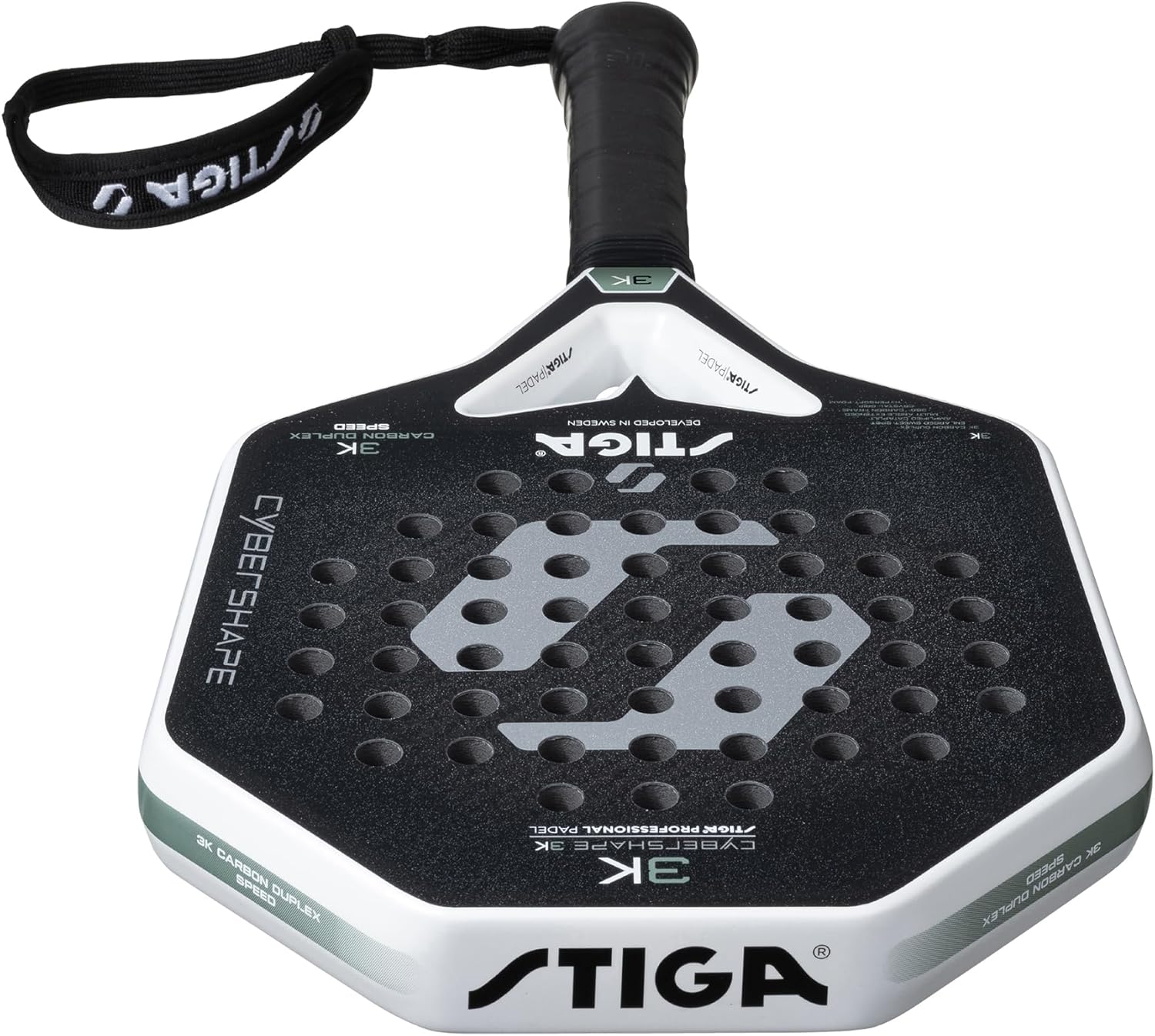 STIGA Padel Racket 3K Cybershape, Carbon Fiber Padel Blade, Defensive Blade for Advanced High-Speed Controlled Power Players, Competition Approved