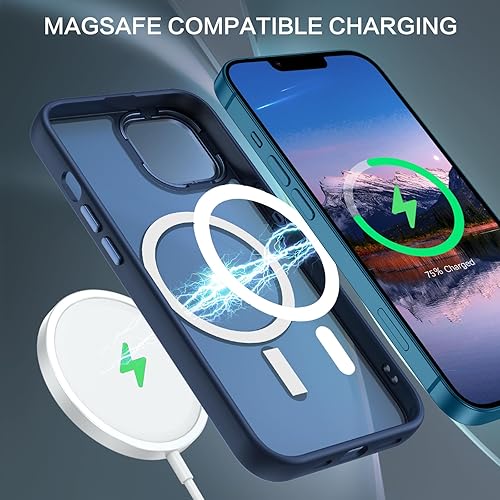 Miniatura 3 de BENTOBEN Funda magnética para iPhone 13 compatible con Magsafe Funda translúcida mate para iPhone 13, delgada, magnética, a prueba de golpes, para
