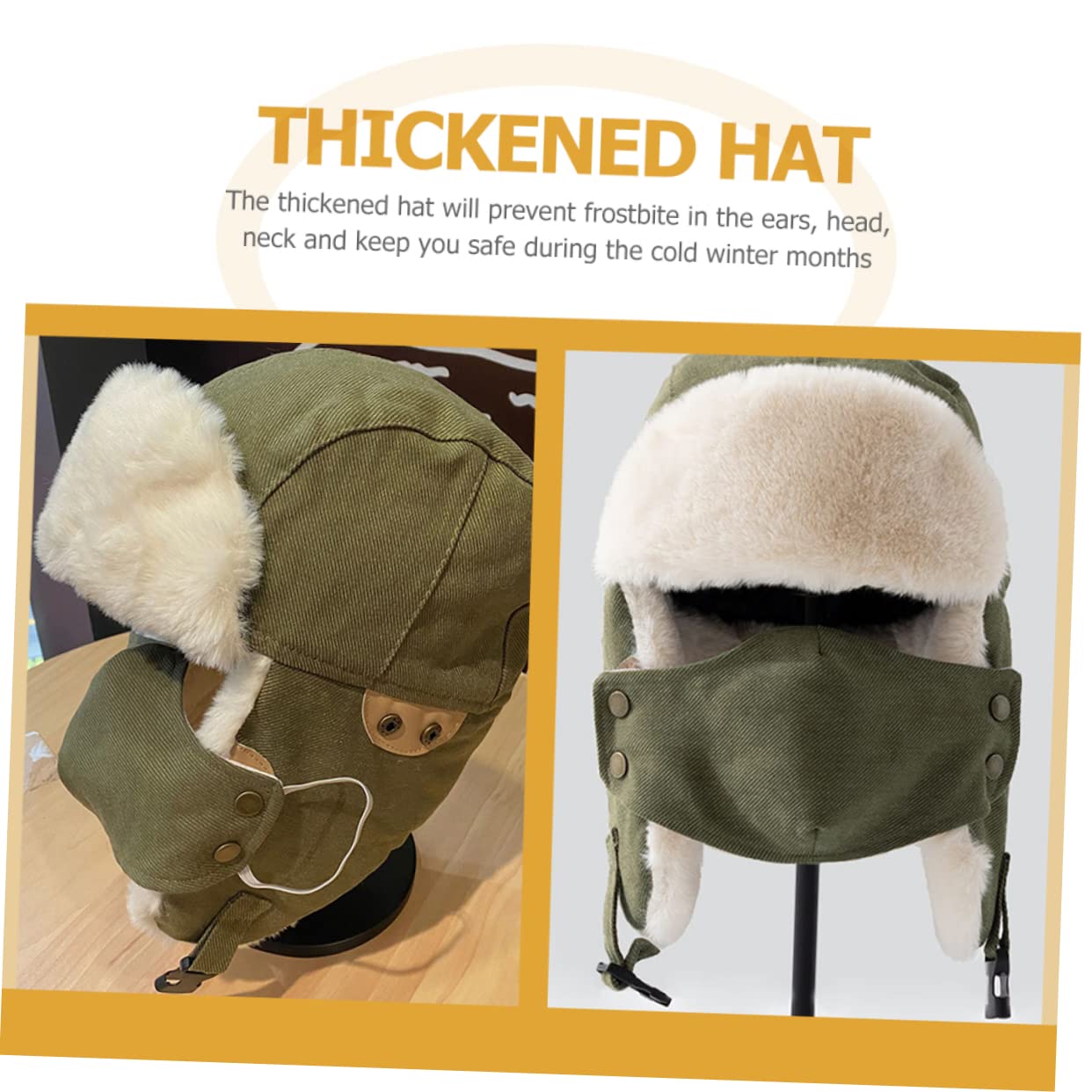 CALLARON 2piezas Gorro Acolchado para Gorra De Invierno y Cálida Protección para Orejas para Actividades Esquí y Senderismo Diseño Visera y Color