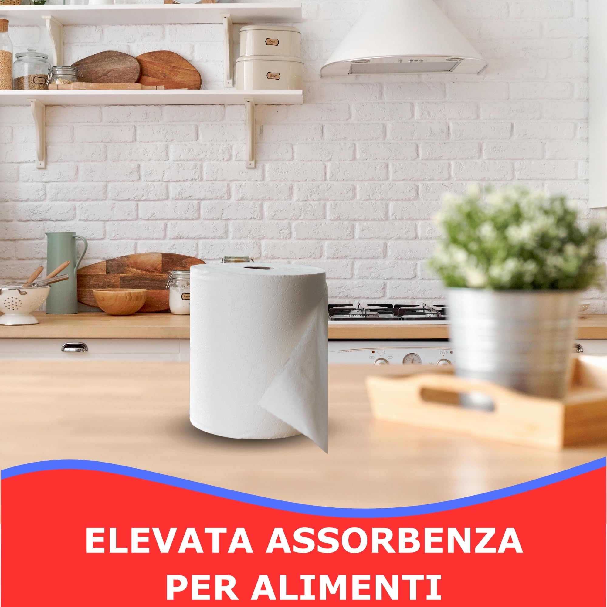 2 Rotoli Carta Asciugatutto 2000 - Pura Cellulosa, 2 Veli - Per Cucina, Laboratorio E Ufficio - Hermes Shop - Foto 3