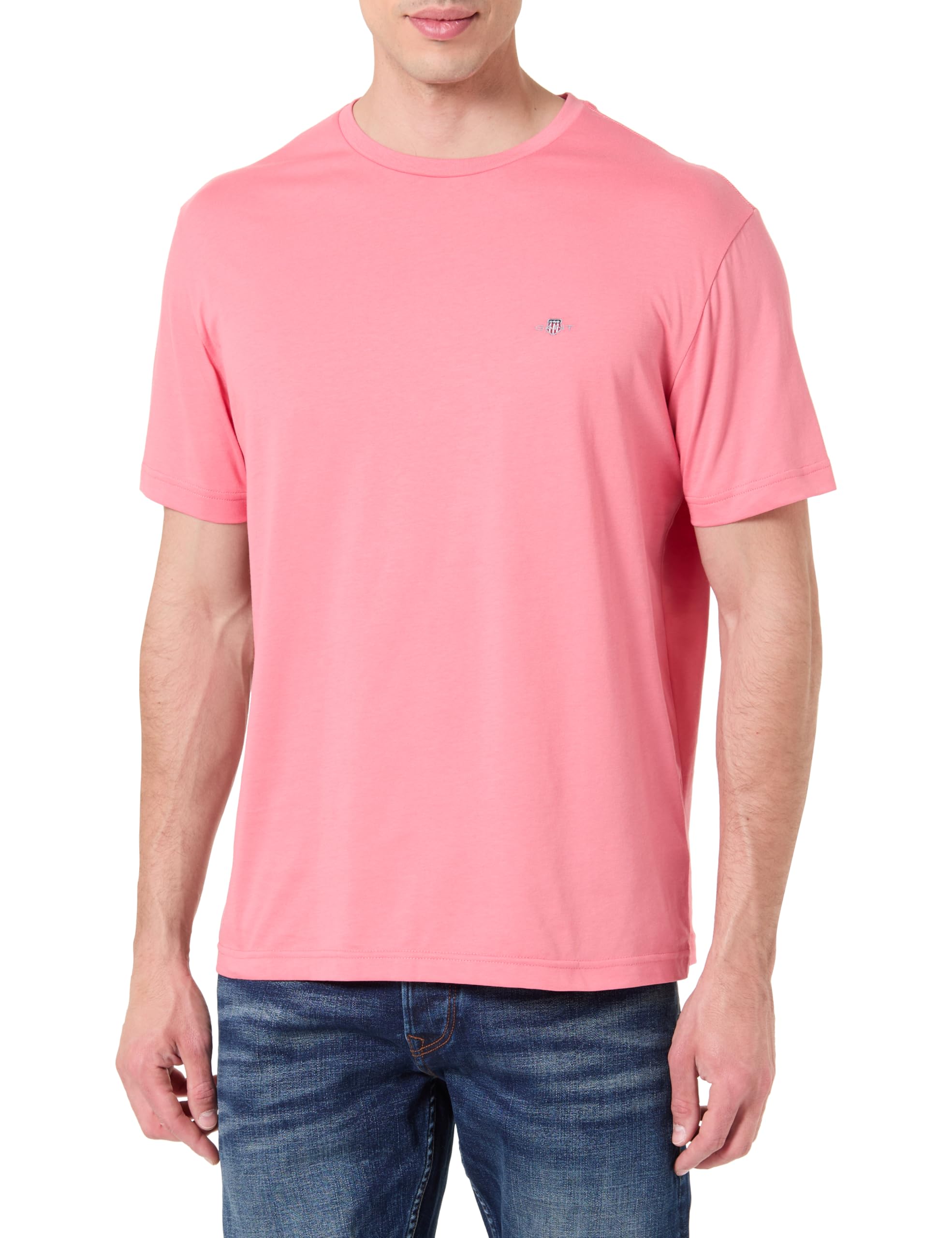 GANT Men's Reg Shield Ss T-Shirt, Rose Pink, XXL