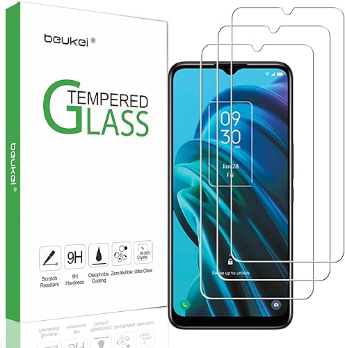 Miniatura 1 de beukei Paquete de 3 protectores de pantalla compatibles con TCL T767W  TCL 30 XE 5G, vidrio templado, sensible al tacto, compatible con fundas,