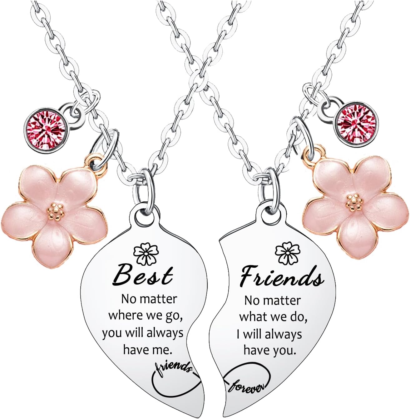 Waeceip 2 Pcs Best Friend Necklaces for Women Friendship Necklaces for Best Friend Jewelry Gifts for Women Friends Sisters Besties Christmas Birthday Present Friendship Jewellery