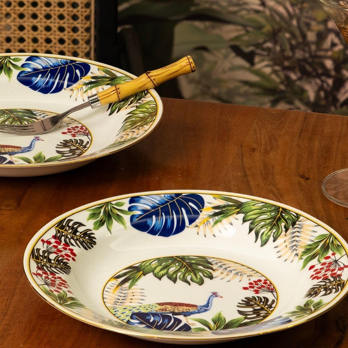 GOLDEN QUEEN'S Pasta Plates - 24K Gold Mosaic Dinnerware -7