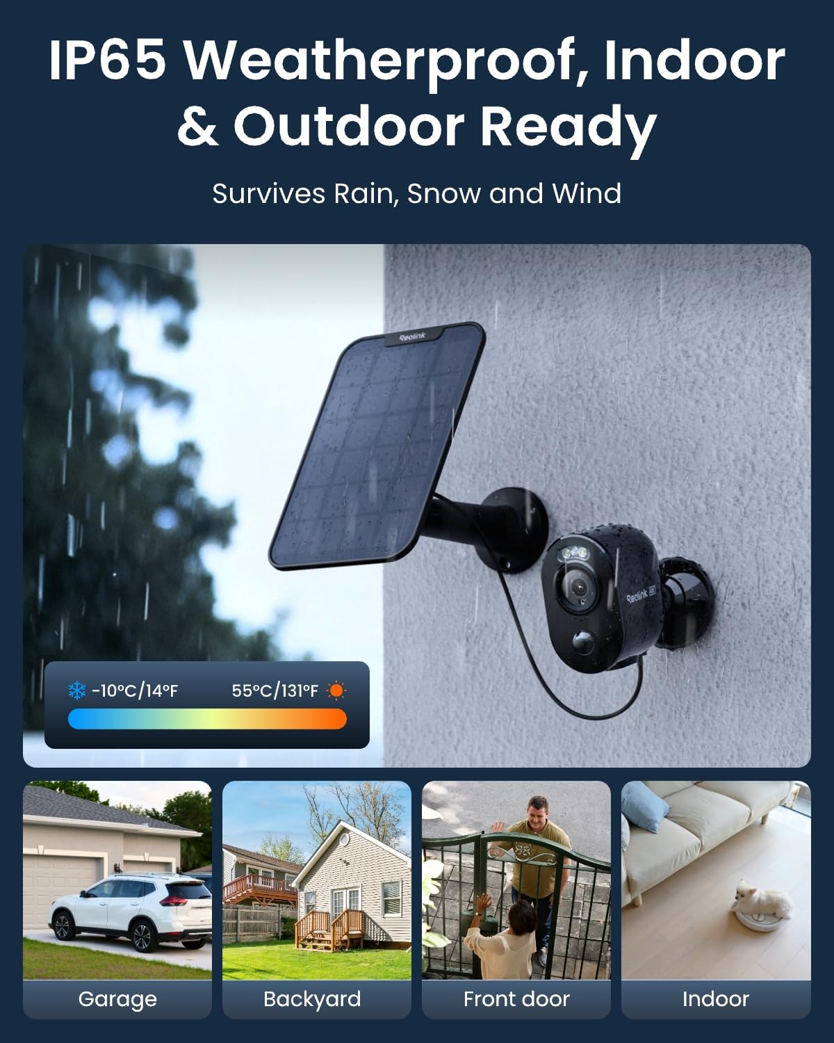 Reolink Kamera Zewnętrzna Smart, Kolorowa Noktowizja 4K, Wykrywanie Ludzi/Pojazdów, WiFi Dual-Band 2.4/5Ghz, Bezprzewodowa, Zasilanie Bateryjne/Solarne, Argus 3 Ultra z Panelem Słonecznym Czarny