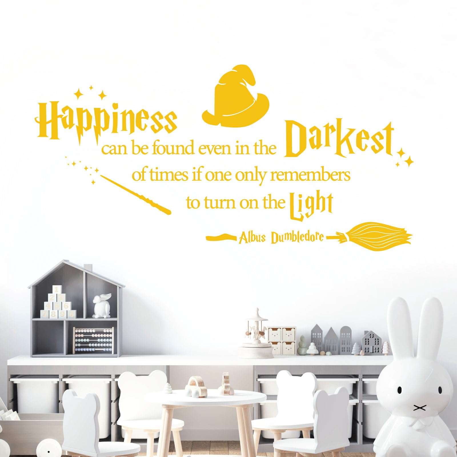 Happiness can be Found Even in the Darkest of Times - Book Quote Decal Wall Sticker [Medium] [Sunflower]