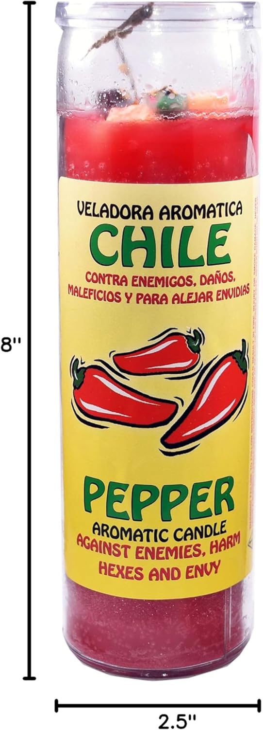 3 Pieces Candle Cocktail Aromatic Vela Chile Pepper RED/ROJA AROMATICA