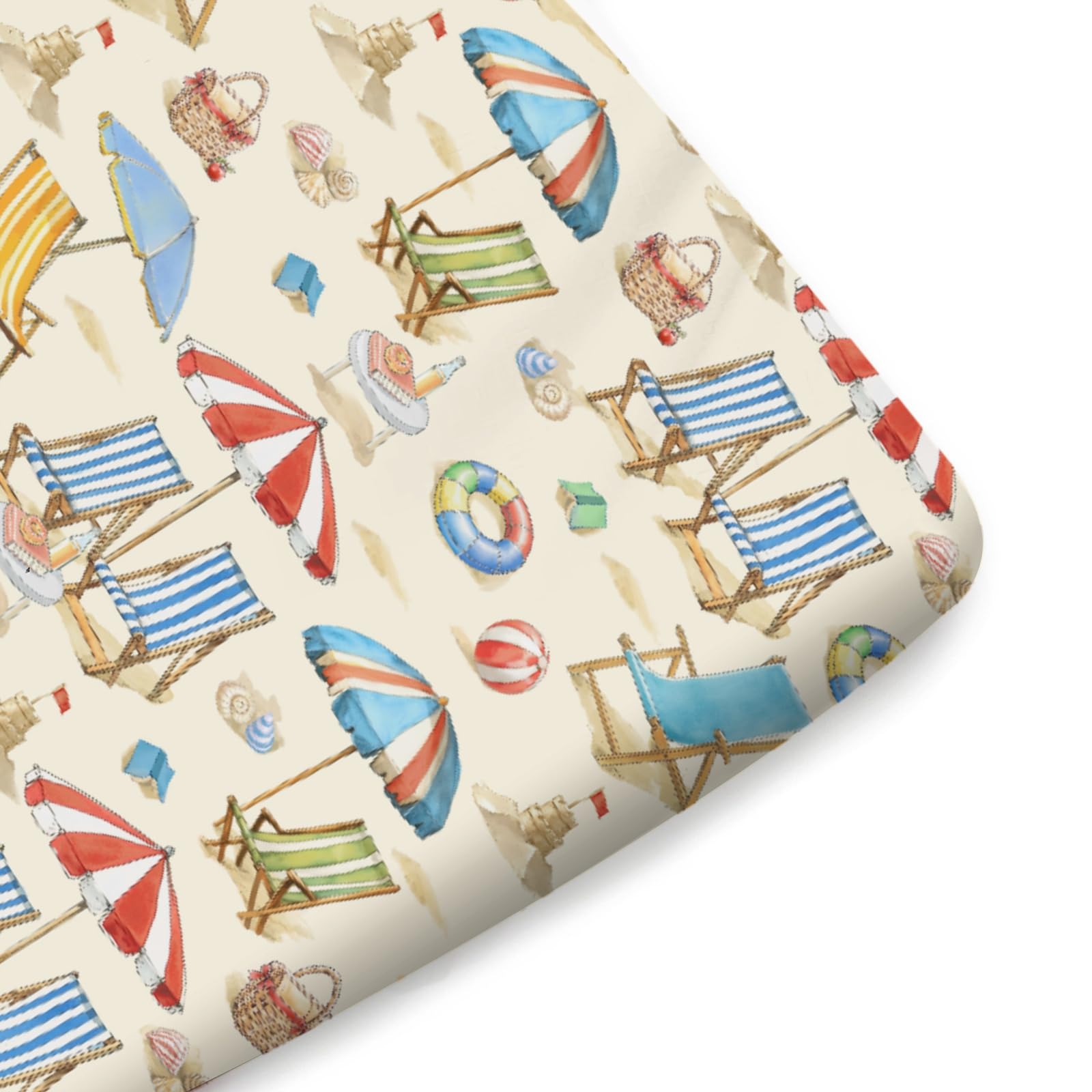Sábanas bajeras ajustables para cuna de bebé para niñas y niños de 52 x 28 pulgadas, fundas de colchón para cuna costera, suaves y transpirables, sábana de bebé hawaiana para cuna estándar y colchón