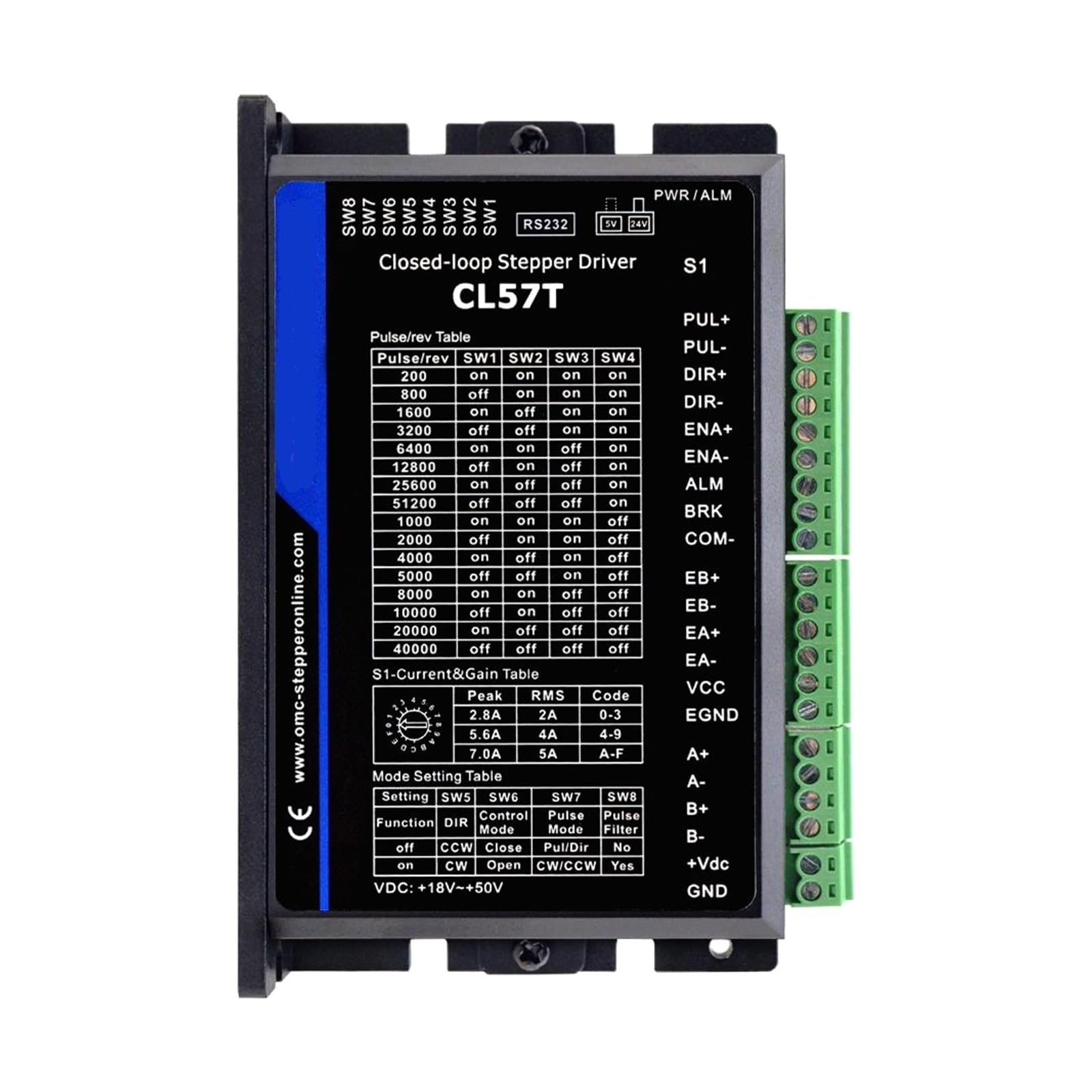 schrittmotorsatz Nema 23 4-Achsen-3,0-Nm-Schrittmotor-Kit mit geschlossenem Regelkreis + CL57T-Schrittmotortreiber + 500-W-Netzteil