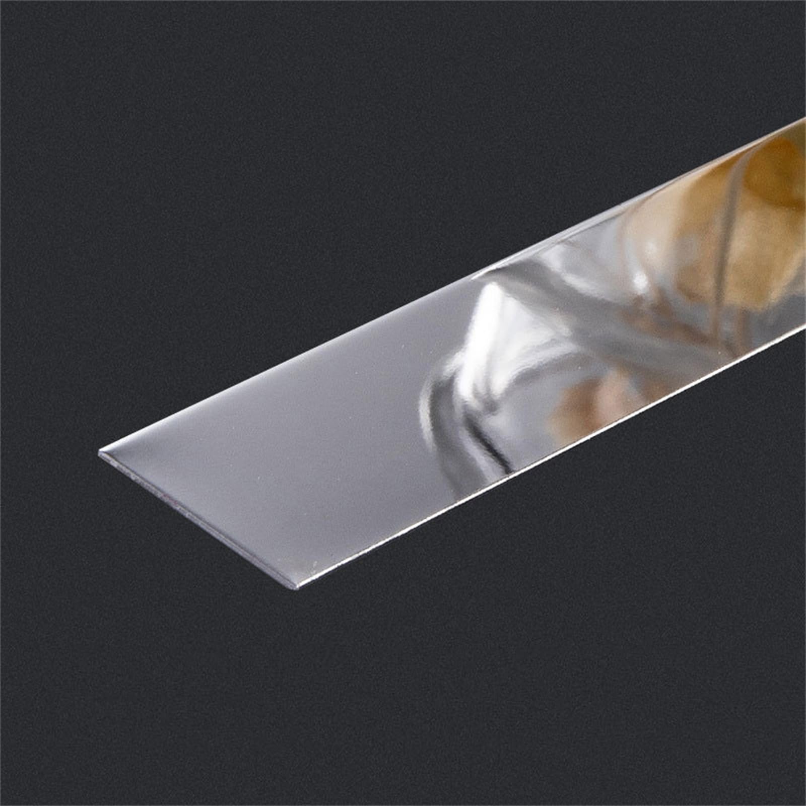 Qipn Glossy Silver 10Ft Self Adhesive Metal Trim Flexible Metalized Molding Trim Stainless Steel Wall Trim Molding Metallic Decorative Trim For Ceiling, Mirror Frame(Size:width 8Cm/3.15Inch,Color:glossy Silver)