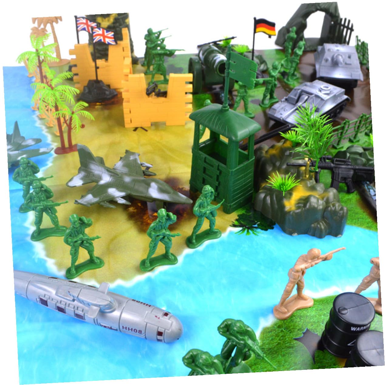 iplusmile 130piezas Juguetes Modelo Militares De Simulación De Mesa para Set De Maquetas Militares Soldados De Juguete para Juego De Mesa