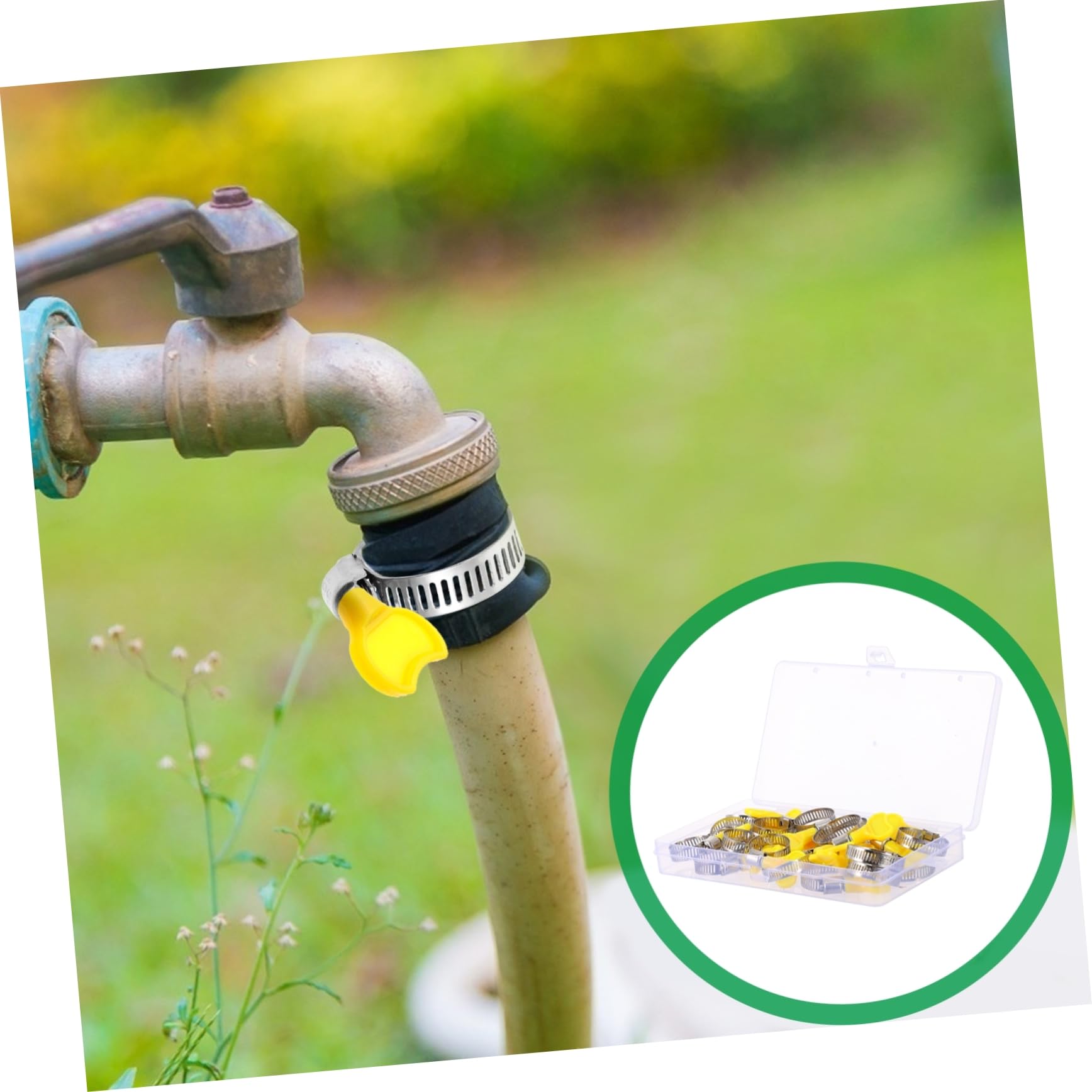 NAMOARLY 20pcs Handle Clamp Hose Vent Clamps Hose Clamp with Handle Crimp Hose Fittings Spring Hose Clamp Hose Fixed Clamps Key Type Hose Clamps Hose Pipe Clamp Air Hose Plastic