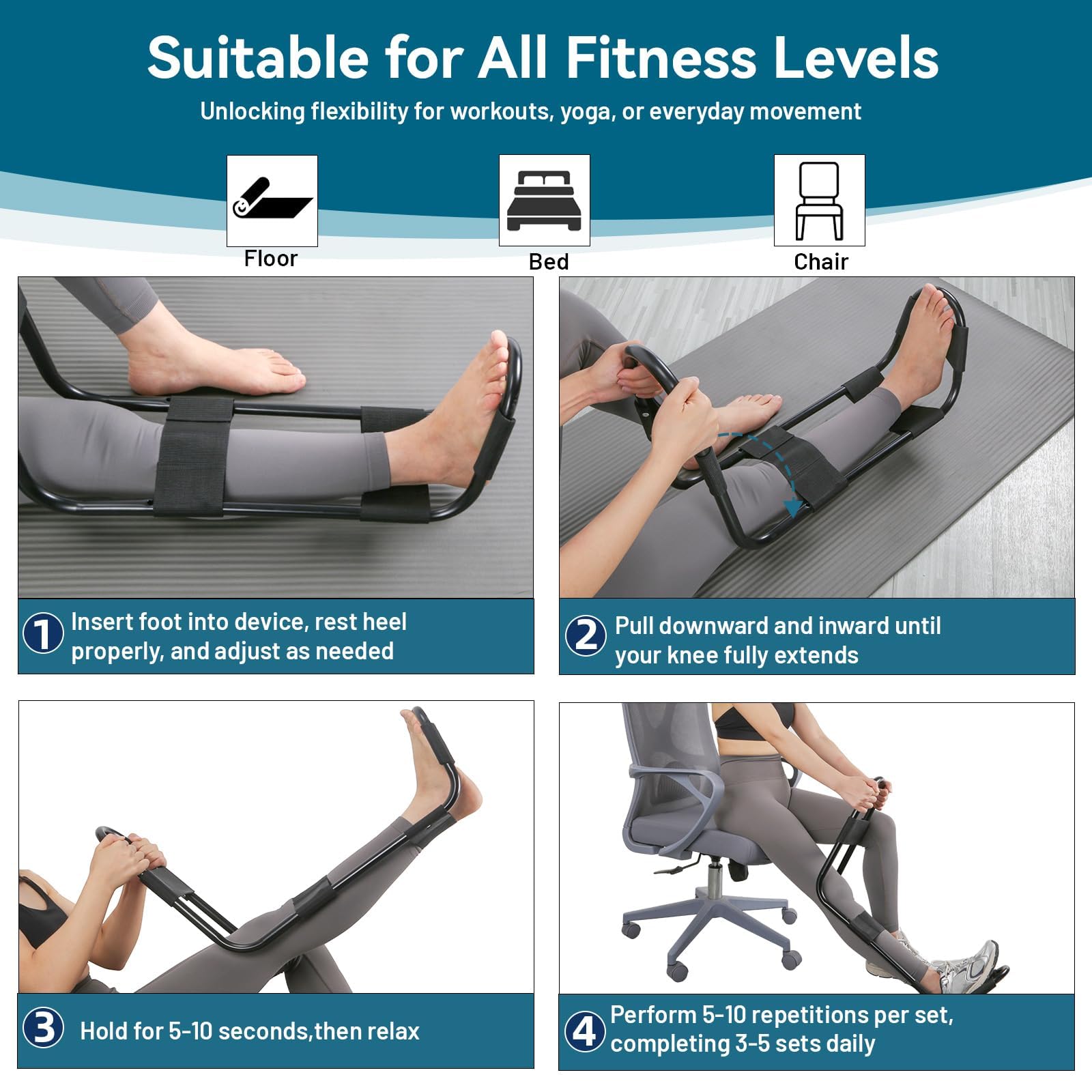 Hamstring Stretcher - Improve Flexibility & Mobility -6