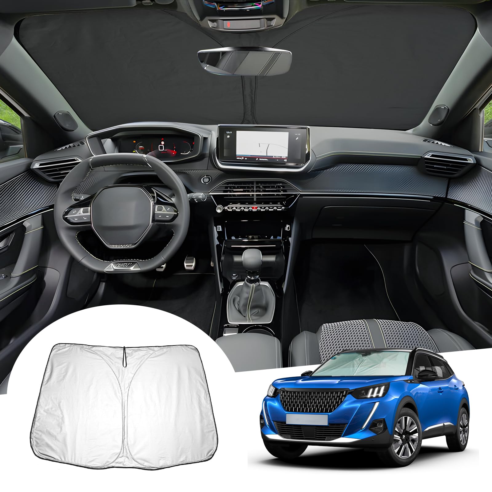 Voorruit Cover Compatibel voor Peugeot 2008 e-2008 2020
