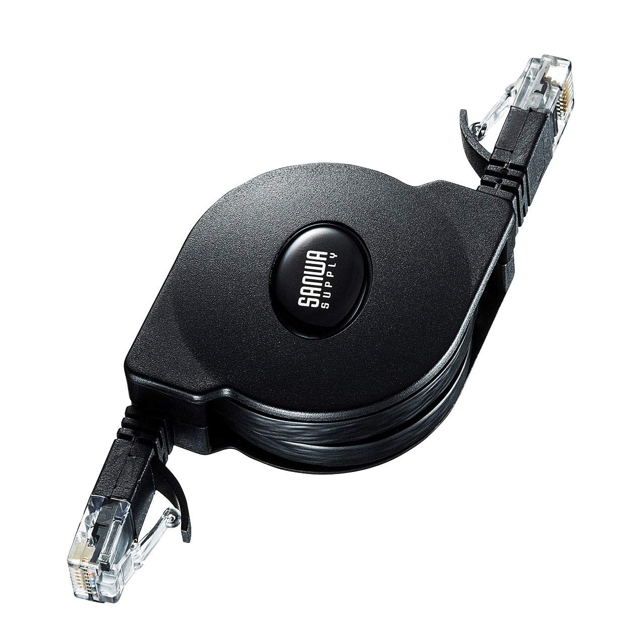 sanwa supply kb-mk19bk automatic winding cat6a lan cable for modems, black
