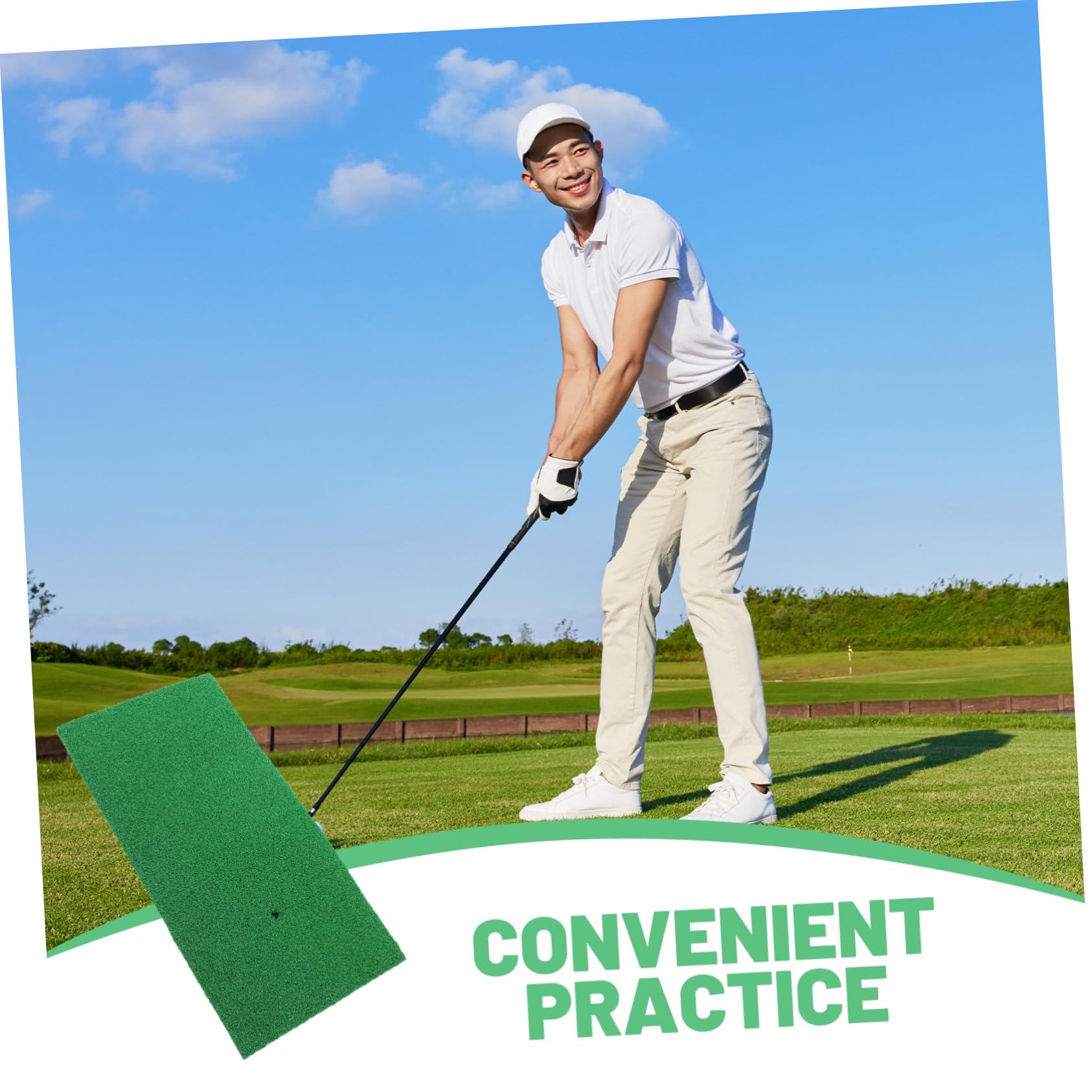 Gogogmee Golf Hitting Mat for Practice Turf Pad for Beginners and Professionals Odorless Golf Accessory for Improved Game Performance for Home Use and Outdoor Training