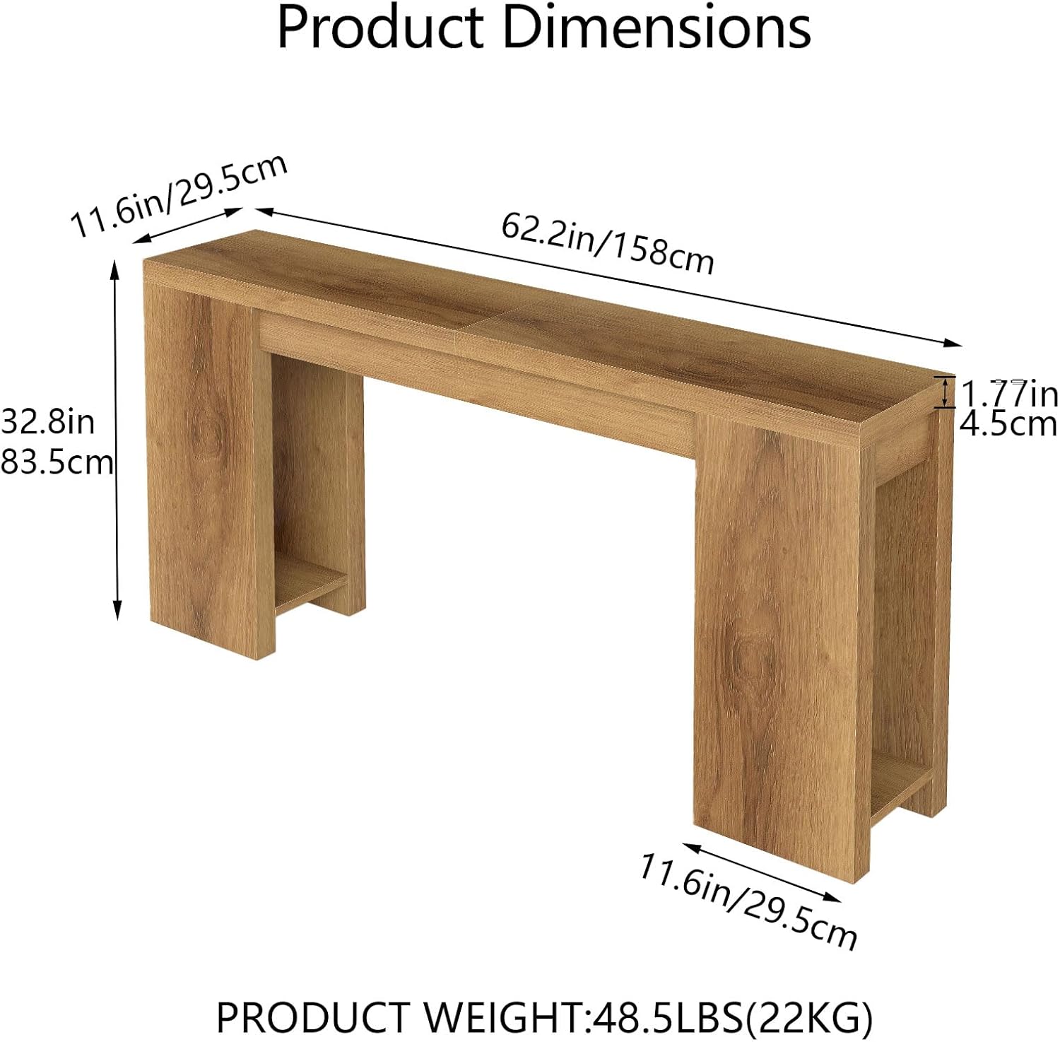 Console Table, Long Sofa Table Behind Couch, Entry Table for Living Room, Hallway and Entrance(Brown)