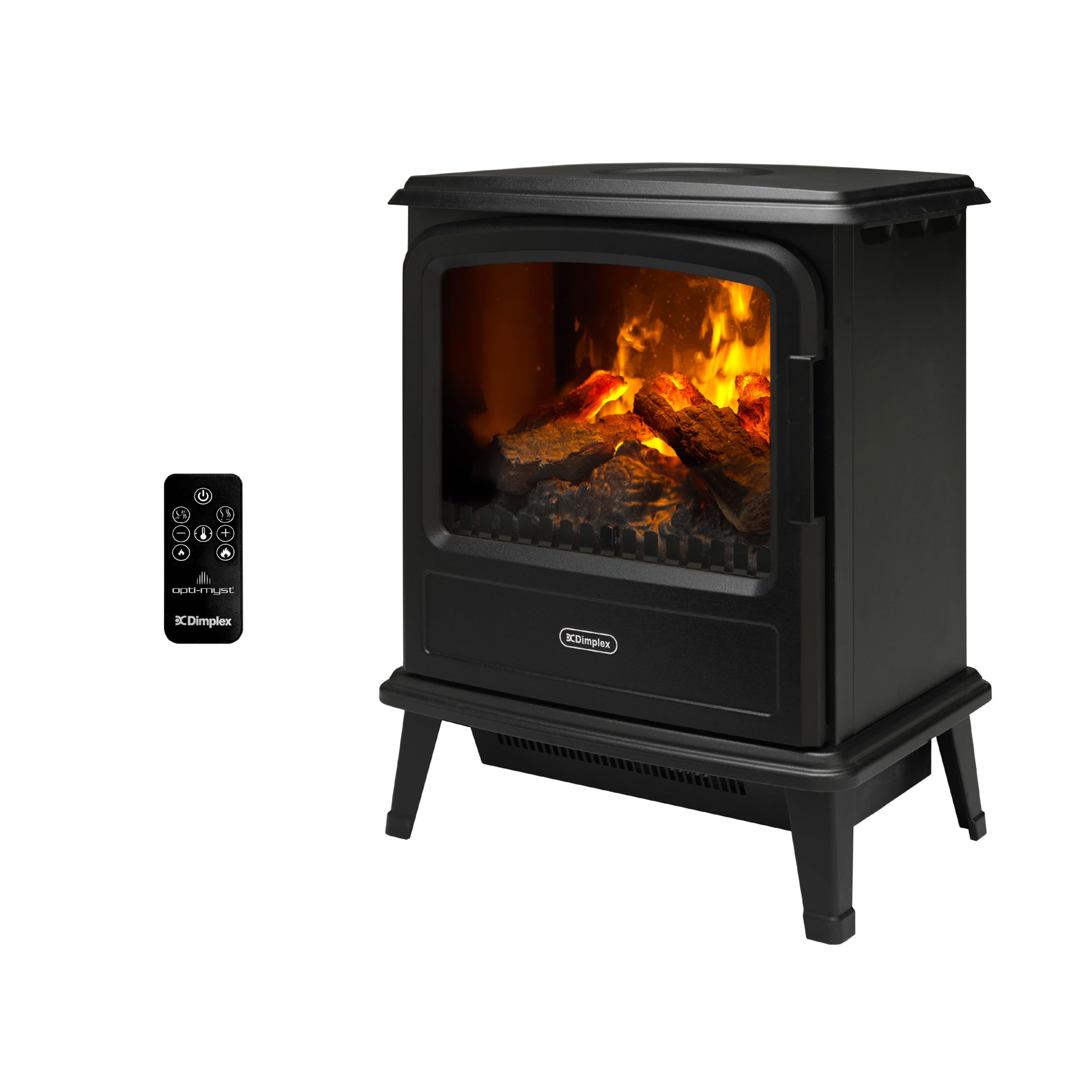 Dimplex Evandale Optimyst Water Vapour Electric Stove Fire | 3D Water Vapour Flame Technology, Log fuel bed, 1kW/2kW