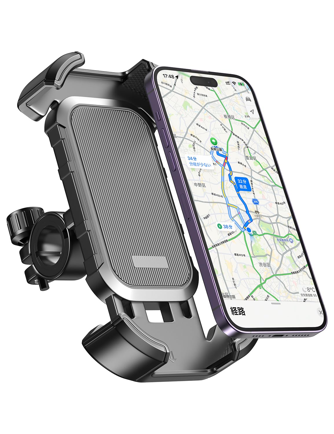 VIGORVAN 自転車 スマホホルダー 防水 片手操作 360度回転 耐久性…
