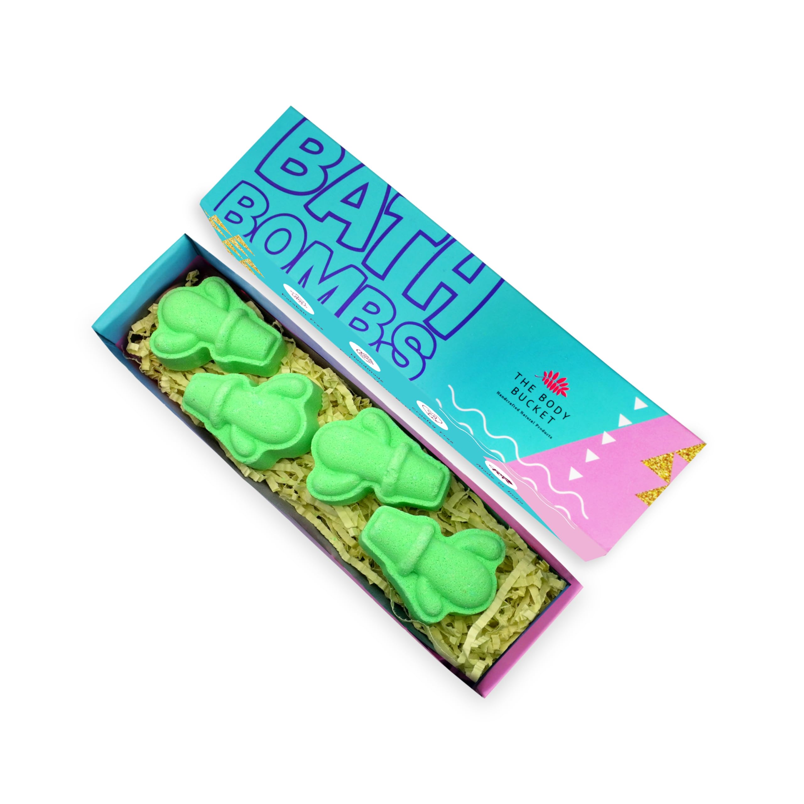 THE BODY BUCKET – Lemongrass Cactus Bath Bomb 40 gm each (Pack of 4 - Natural Handcrafted Aromatic Fragrance - Perfect Bath Gift for Kids, Men & Women-image-22