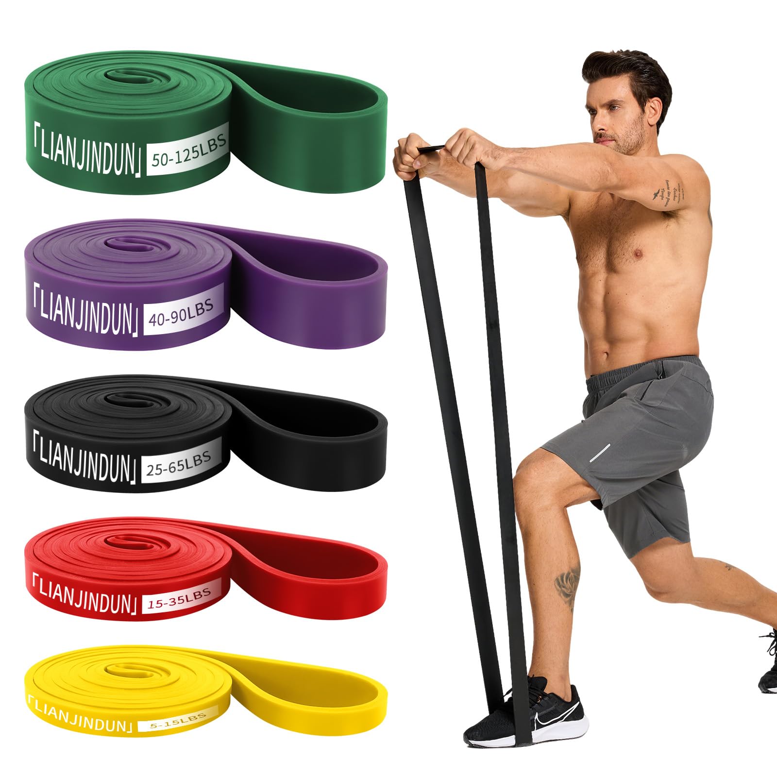 Professional Resistance Bands Pull Up Assistance Bands Set with Door Anchor Exercise Workout Bands for Working Out Body