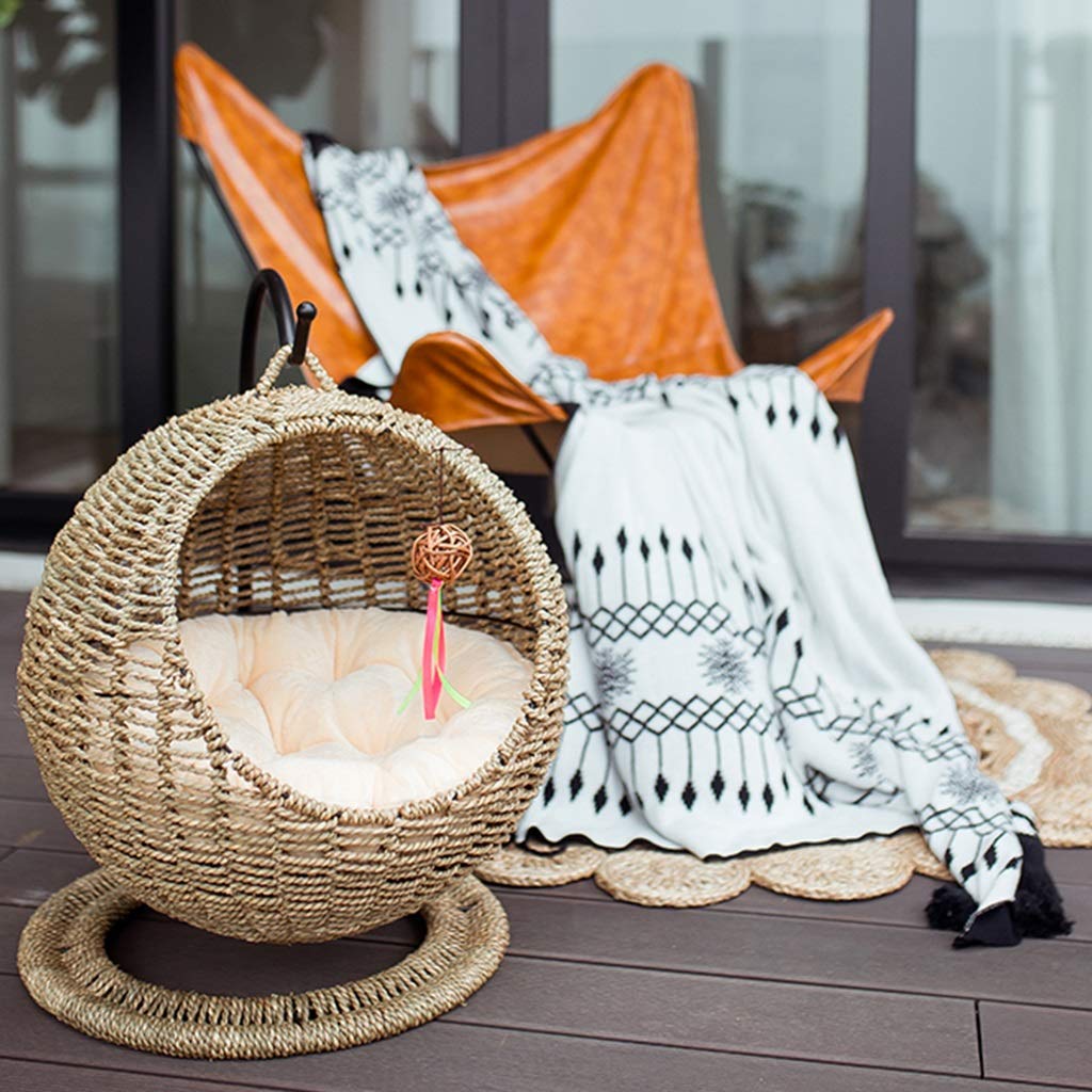 Casa De Verano para Gatos Casa Redonda para Gatos Cama para Mascotas Semicerrada Disponible En Todas Las Estaciones Cama para Gatos Canasta Colgante Casa para Gatos Juguetes para Gatos