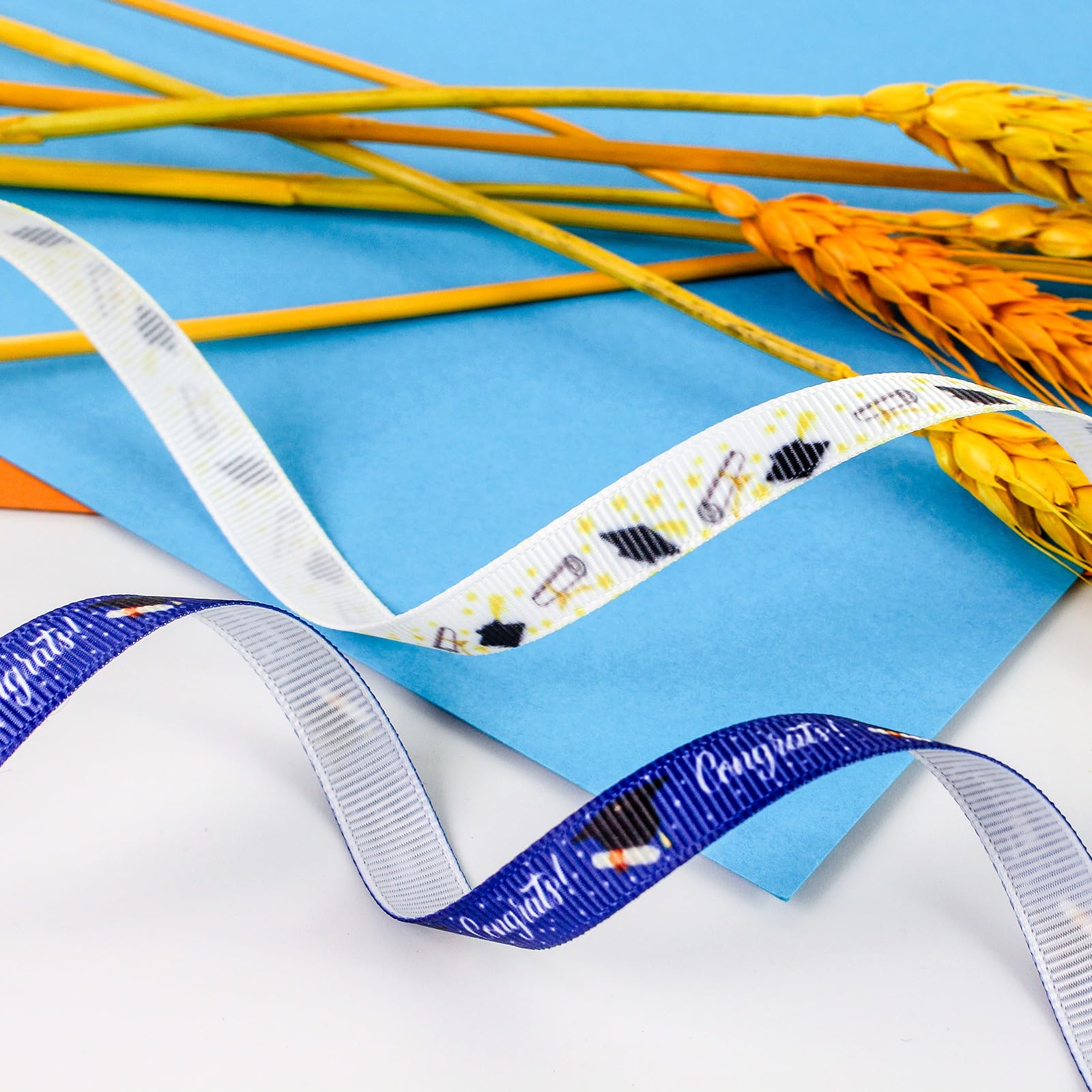 Snapklik.com : 2 Rolls 20 Yards Graduation Ribbon, 3/8 Inch Wide, Blue ...