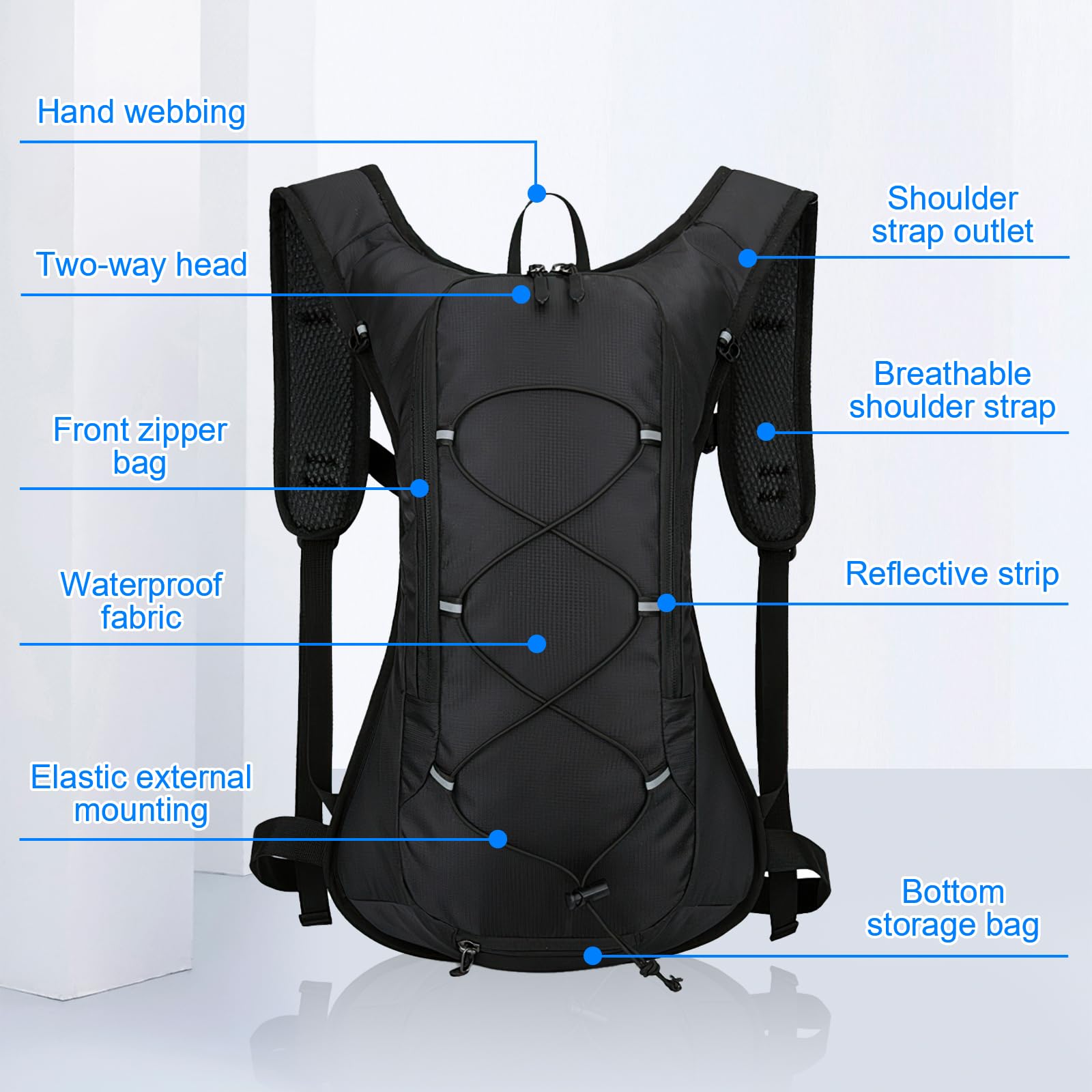Mochila de hidratación, mochila de ciclismo al aire libre, mochila de hidratación ligera con bolsa de hidratación de 70 onzas, mochila de agua para correr, senderismo, ciclismo, escalada, camping,
