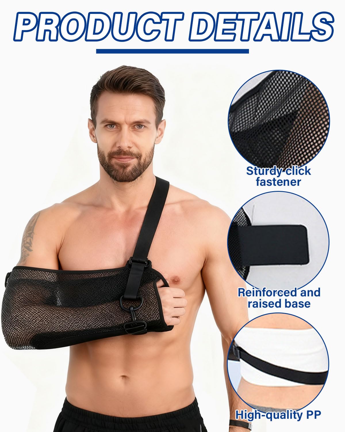 1 pezzo Mesh Tutore Braccio Ingessato Traspirante Regolabile Supporto per Braccio Con Gommapiuma, Destra/sinistra, Adatto per Lesioni da Polso, Gomito e Braccio(con vassoio)