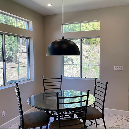 Miniatura 7 de Steel Lighting Co. Westwood - Lámpara de almacén  Montada en el techo  Cúpula redonda de 24 pulgadas  Luz de granero grande de acero fabricada en