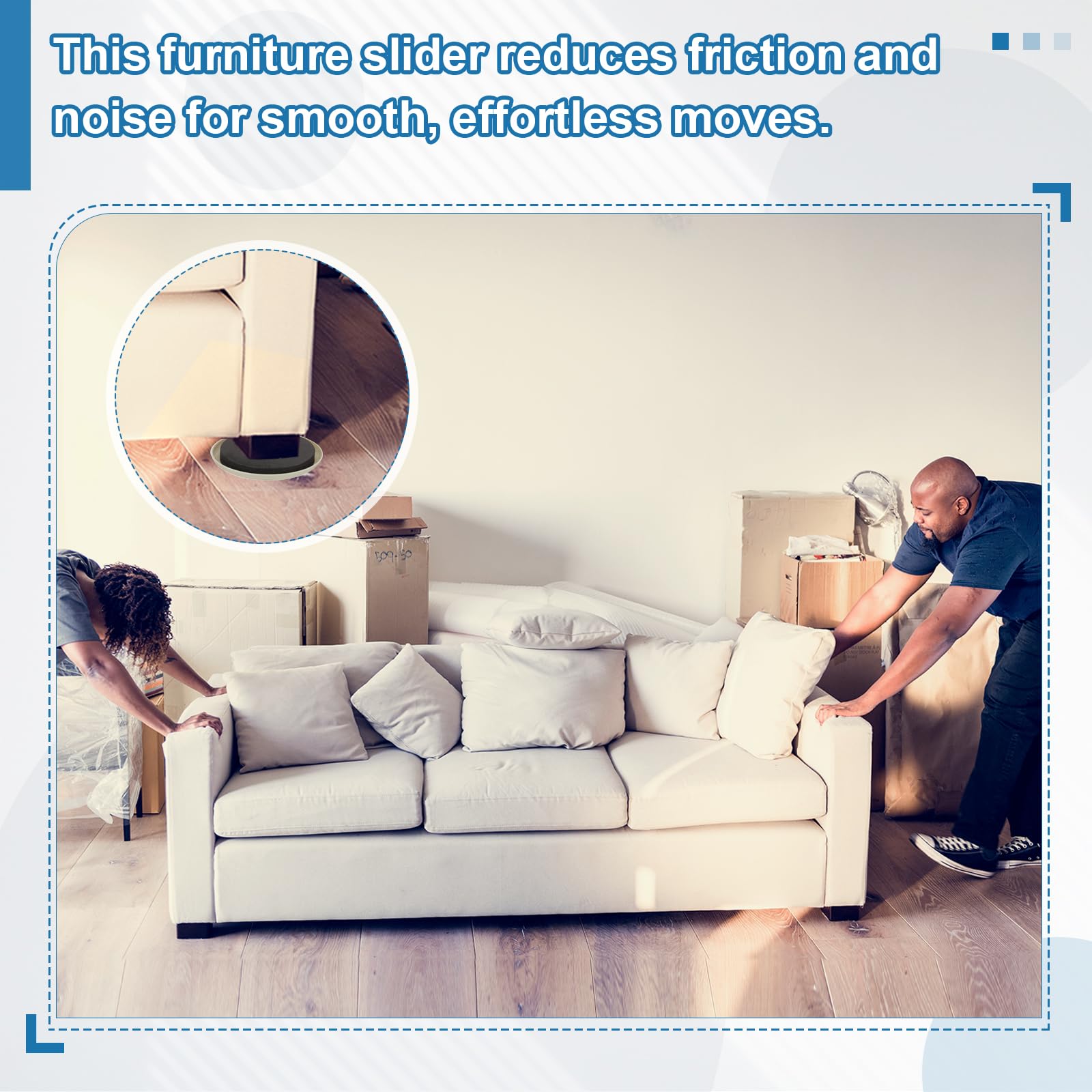 PATIKIL 3.5'' Furniture Sliders,20 Pcs Round Reusable Moving Furniture Sliders Pads Protectors for Carpet Heavy Furnishing Mover Floor Protectors Surface Protection Sofa - Image 4