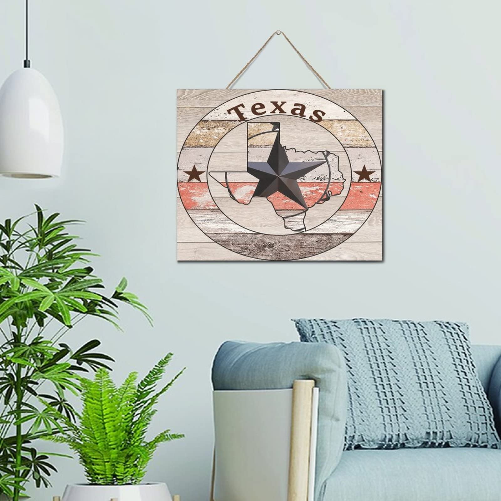 Panneau bois Texas Lone Star vintage, décoration murale de ferme pour buanderie