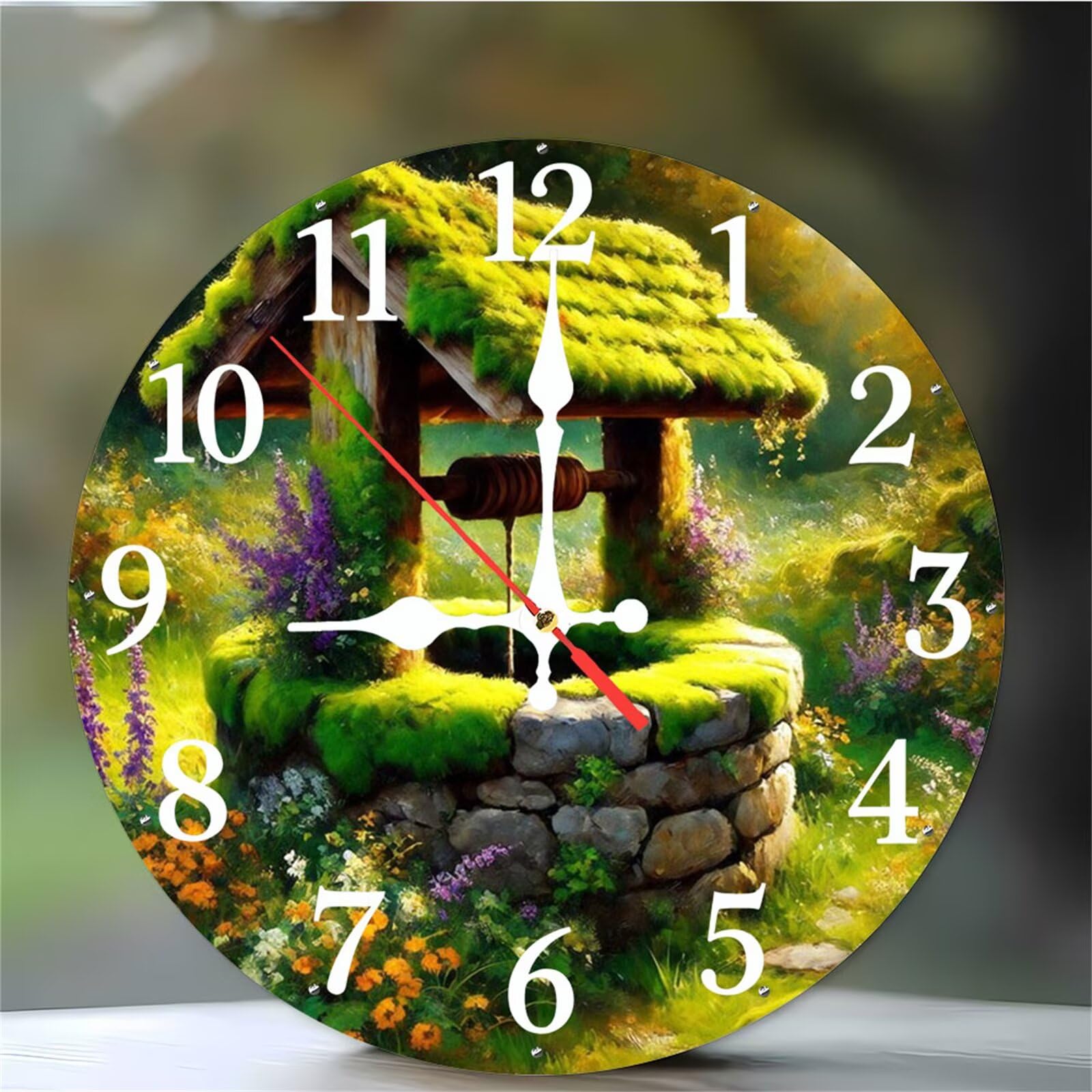 Horloge murale sans tic-tac Moss Well pour supprimer les bruits de chambre