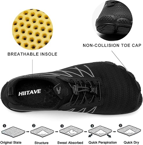 Miniatura 3 de HIITAVE - Zapatos acuáticos y con sensación de pies descalzos para hombre, calcetines acuáticos de secado rápido para deportes al aire libre,