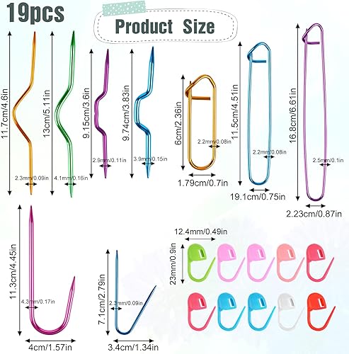 Miniatura 7 de 9 soportes de puntada de aluminio para tejer agujas de cable con marcadores de puntada, broche de seguridad para tejer suéter, soporte de puntada,