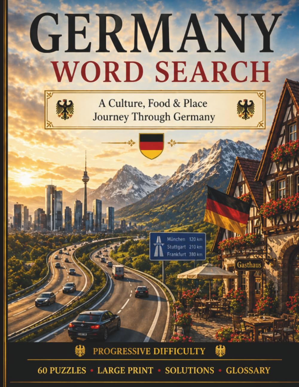 Germany Word Search: A Culture, Food & Place Journey Through Germany (World Travel Word Search)