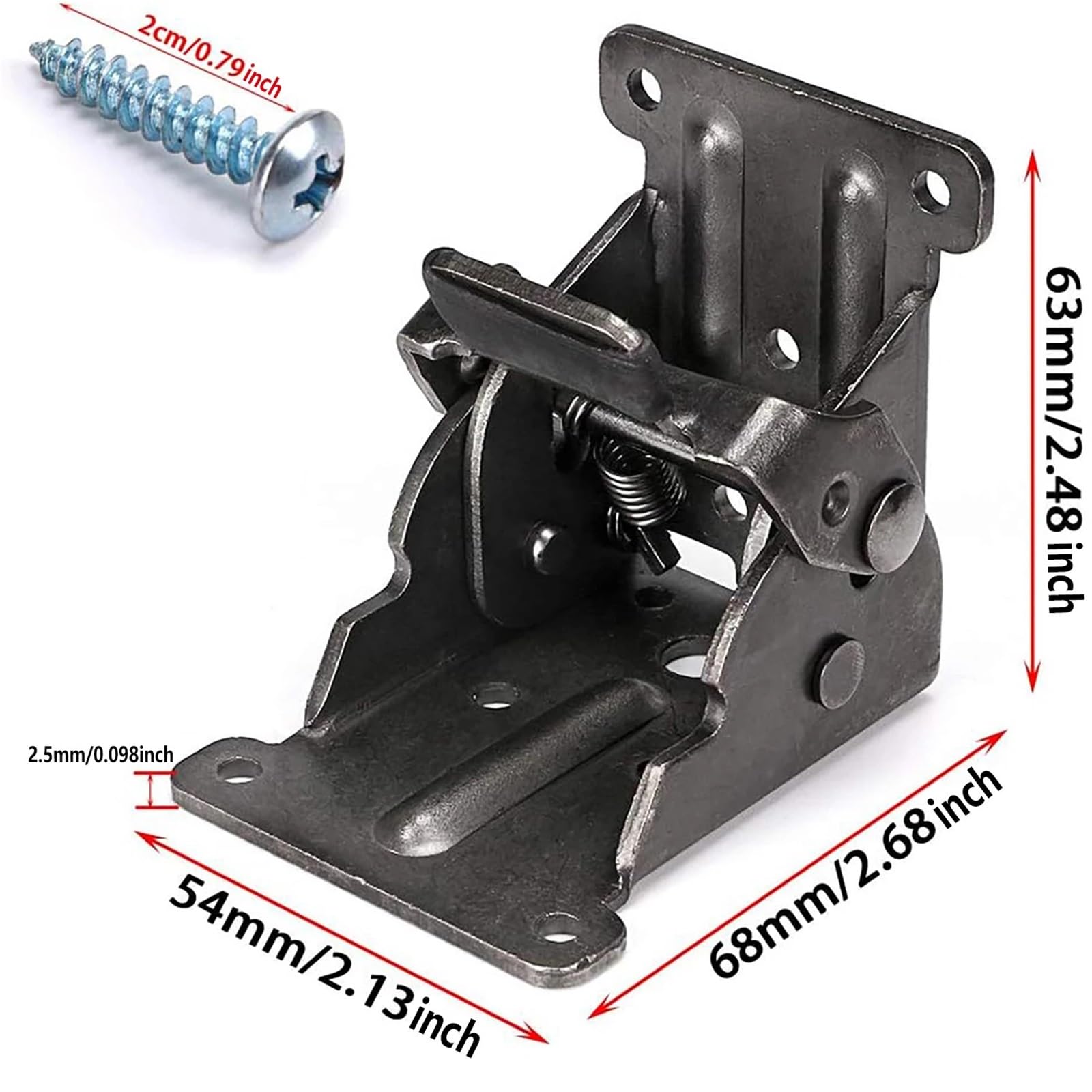 Soporte plegable, herraje de bisagra autoblocante con tornillos, soporte de extensión de bloqueo for patas de mesa, patas de cama y bancos de trabajo.(Zinc-4Pcs)