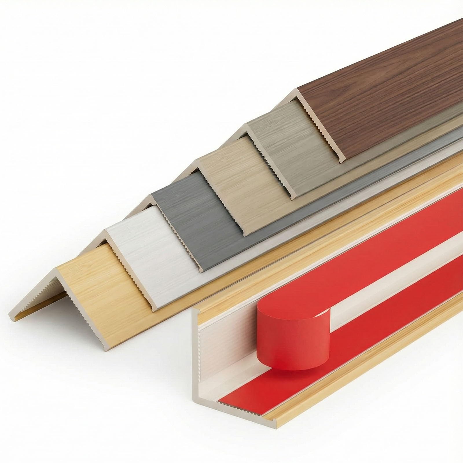 Cantonera Protector de Esquinas Pared Autoadhesivo, Perfil Angular de PVC para Protección de Bordes y Muebles, Tira Anticolisión Infantil para Esquinas Vivas y Escaleras(Cement Gray,400cm)
