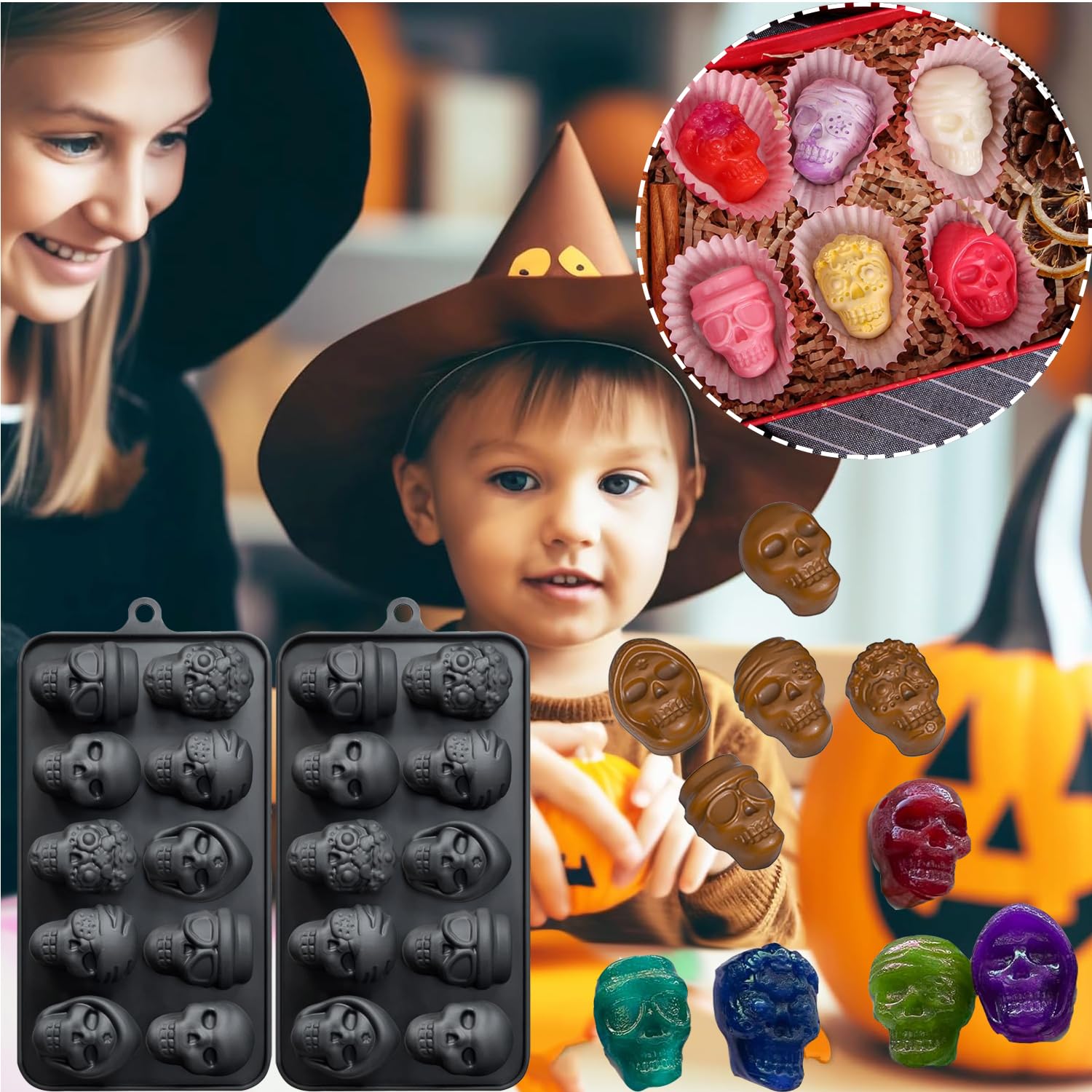 Moule à Chocolat En Silicone Pour La Fête D'Halloween, Chauve-souris Créative, Araignée, Fantôme, Bonbons, Biscuit, Moule à Glace, Décoration De Gâteau, Festival, Cadeaux De Bougie Regina