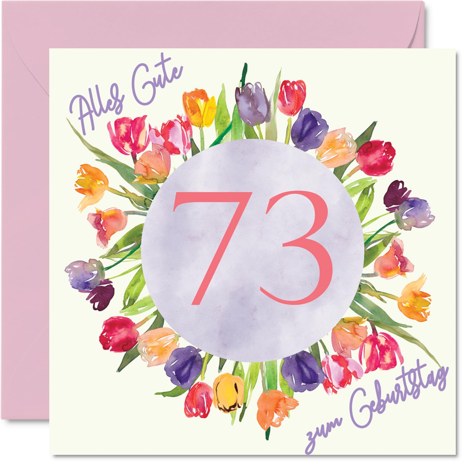 Carte D'anniversaire Pour Femme - Bouquet De Tulipes Aquarelle - Joyeux Anniversaire Pour Femme De 18 Ans - 145 Mm - Dix-huit Dix-huit Dix-huitième