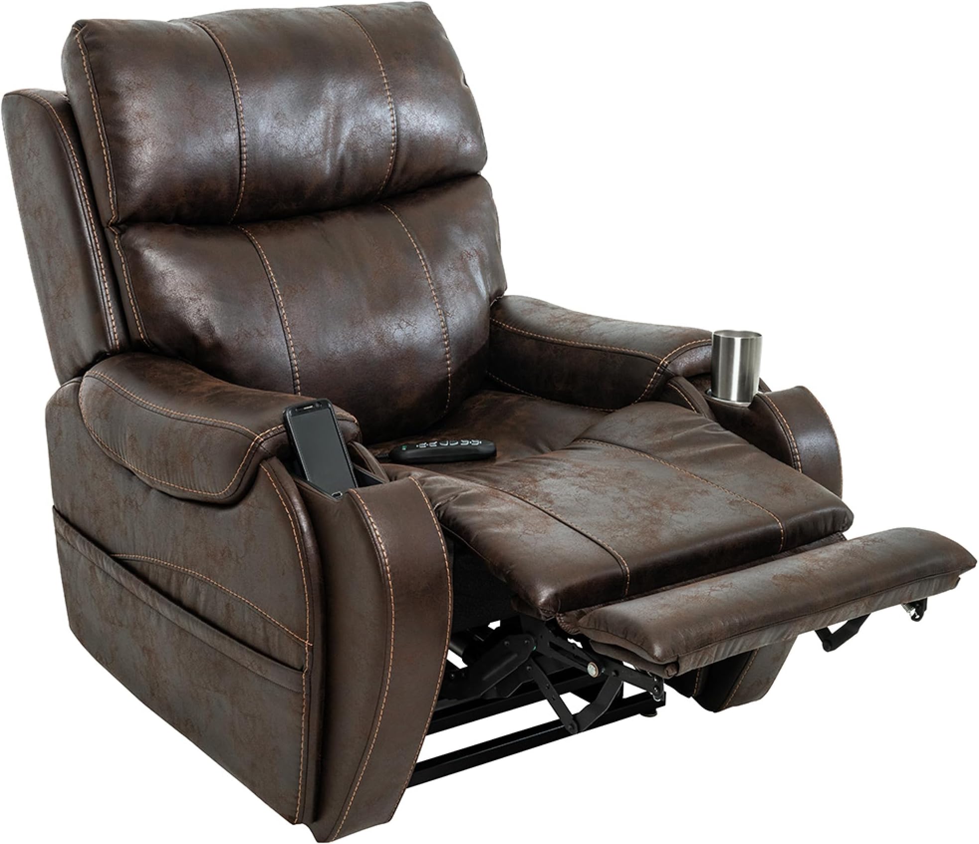 – Fenetic Wellbeing Atlas Electric Riser and Recliner Mobility Chair 25 Stone max User Weight with Wireless Phone Charger (Walnut)