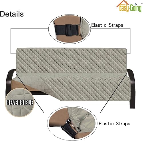 Miniatura 350 de Easy-Going - Funda reversible para sofá, resistente al agua, con varillas de espuma y correas elásticas, protector de muebles para mascotas y perros