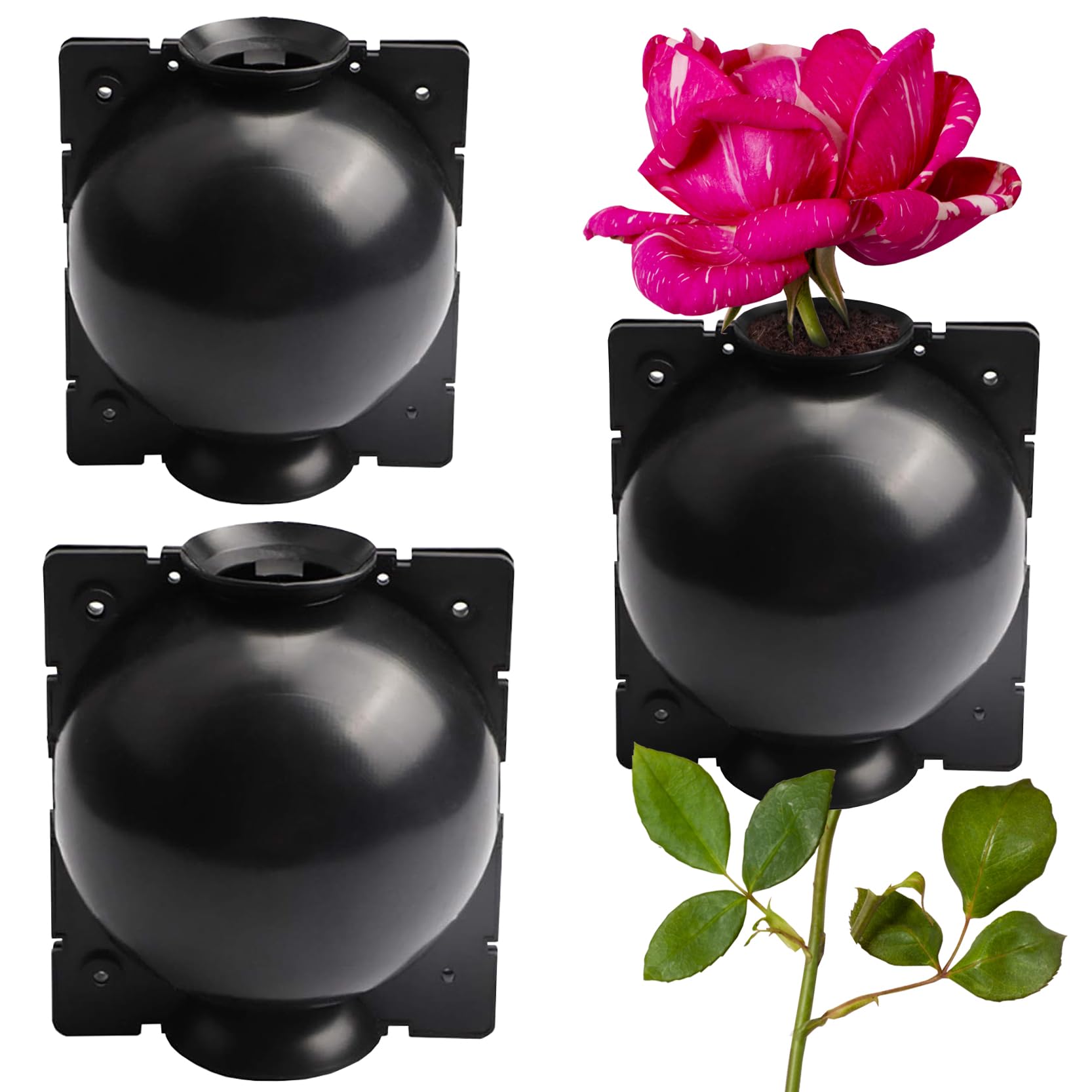 ATEK 3 Pcs Plant Root Growing Box, Air Layering Propagation Ball, Secure Locks, Reusable Tree Rooting Grafting Tools for Cutting & Grafting, Garden Plant Growth Promoter