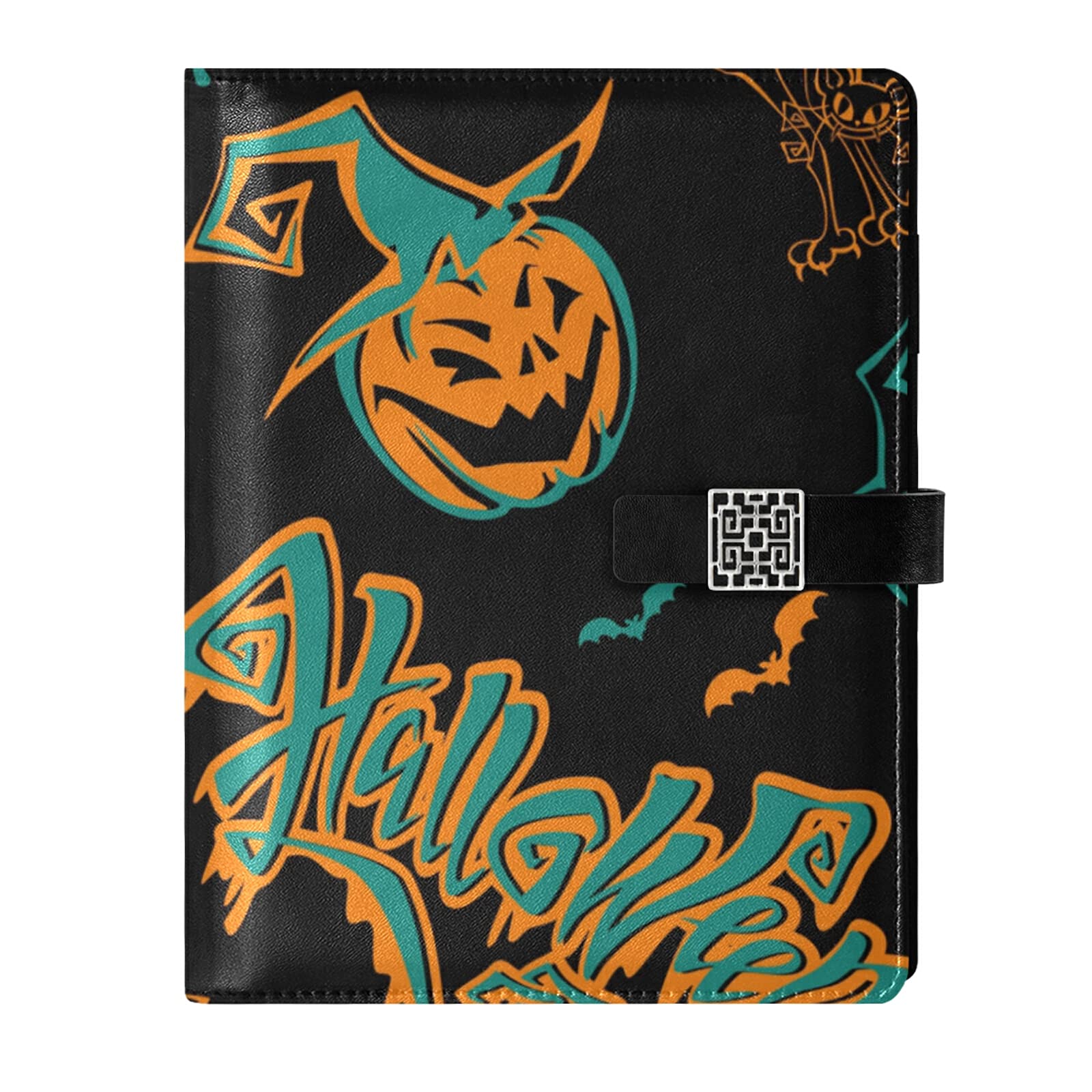 RunningBear Halloween Leather Journal Notebook Travel Journal Writing Notebook Binder with Pockets Daily Planner Diary Book for Office School Business