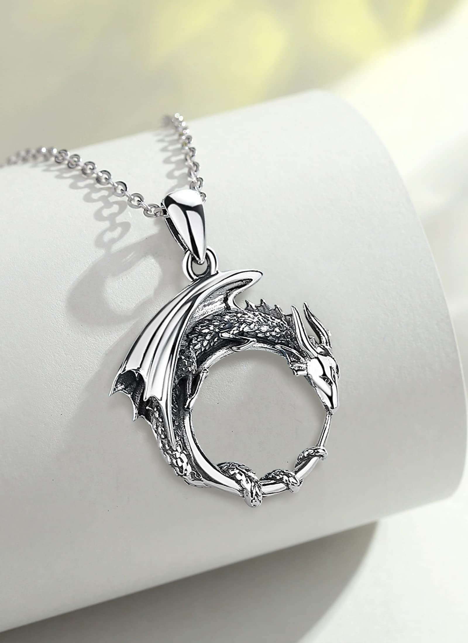 CELESTIA Donna Collana Argento 925 con Ciondolo Drago/Fenice, Fantasia Gioielleria, Idee Regalo Donna, Catena Acciaio Inossidabile