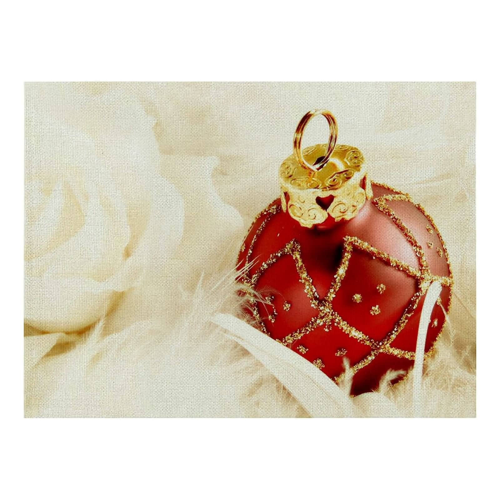 Daesar -- Manteles Individuales 8 para Navidad,Tapete de Mesa Lino Luces Decorativas Navideñas Salvamanteles 32 cm x 42 cm(Rojo Amarillo)